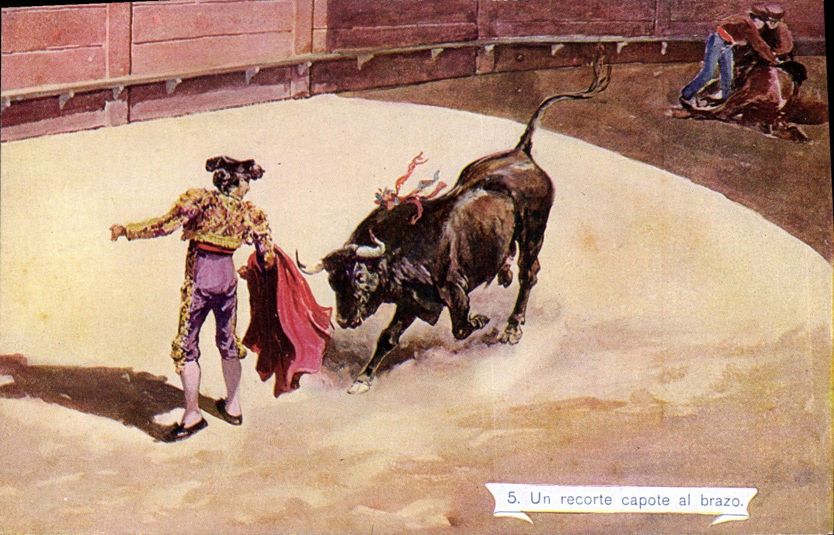 CPA Corrida Course de taureaux Un recorte capote al brazo