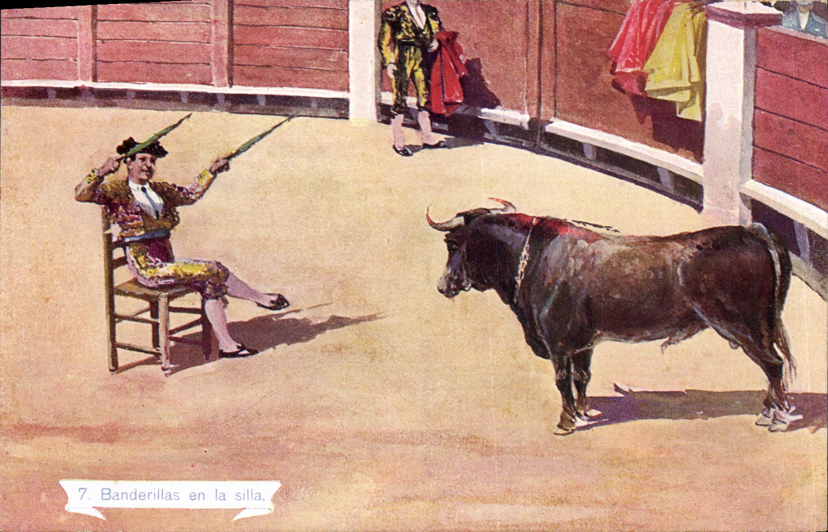 Vintage Postcard Bullfight Bullfight Banderillas in the silla