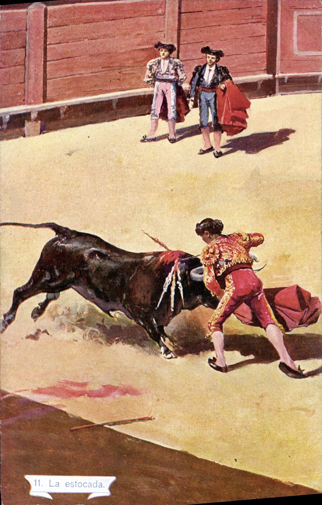 Vintage Postcard Bullfight Bullfight the estocada