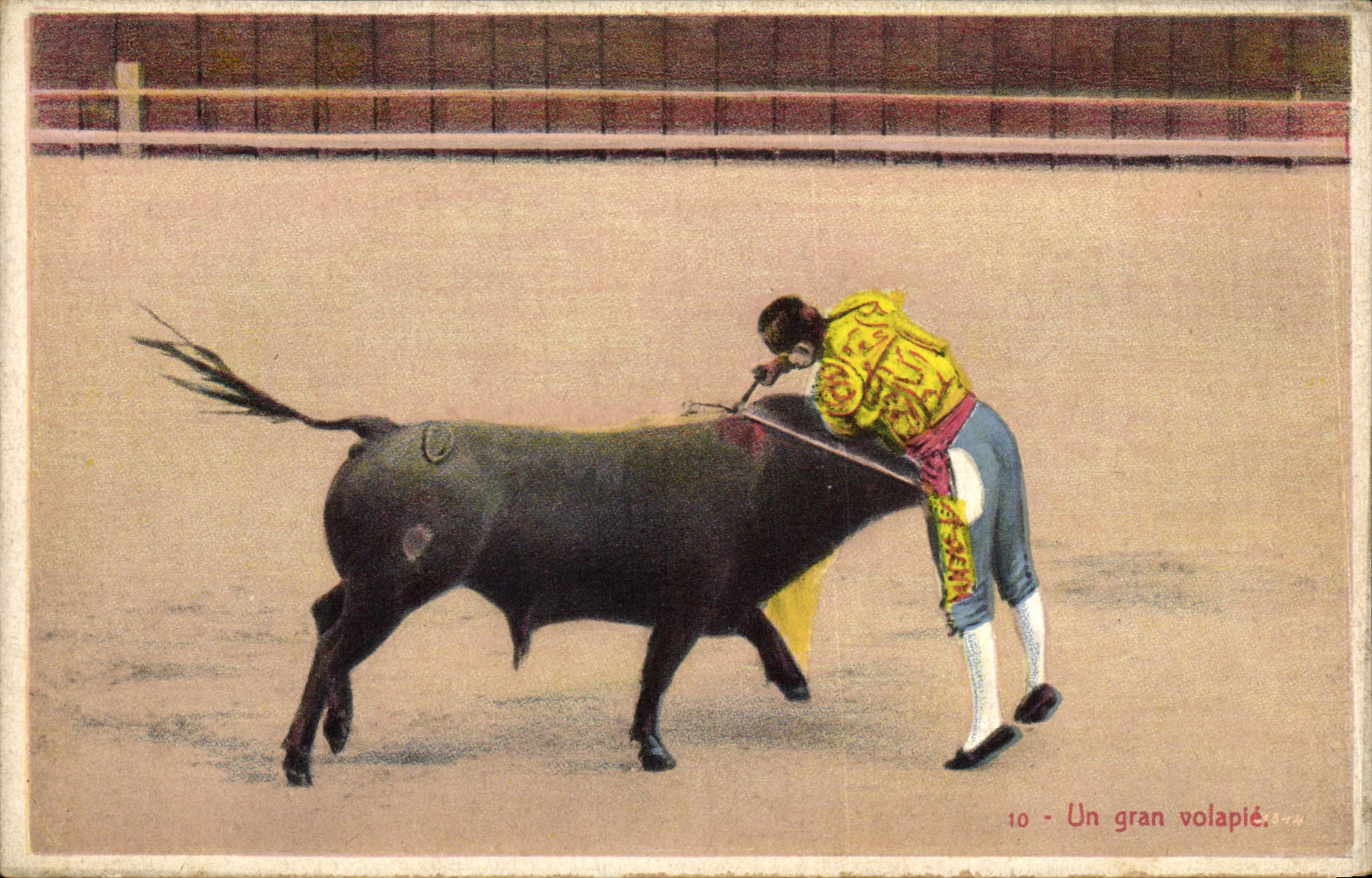 CPA Corrida Course de taureaux Un gran volapie