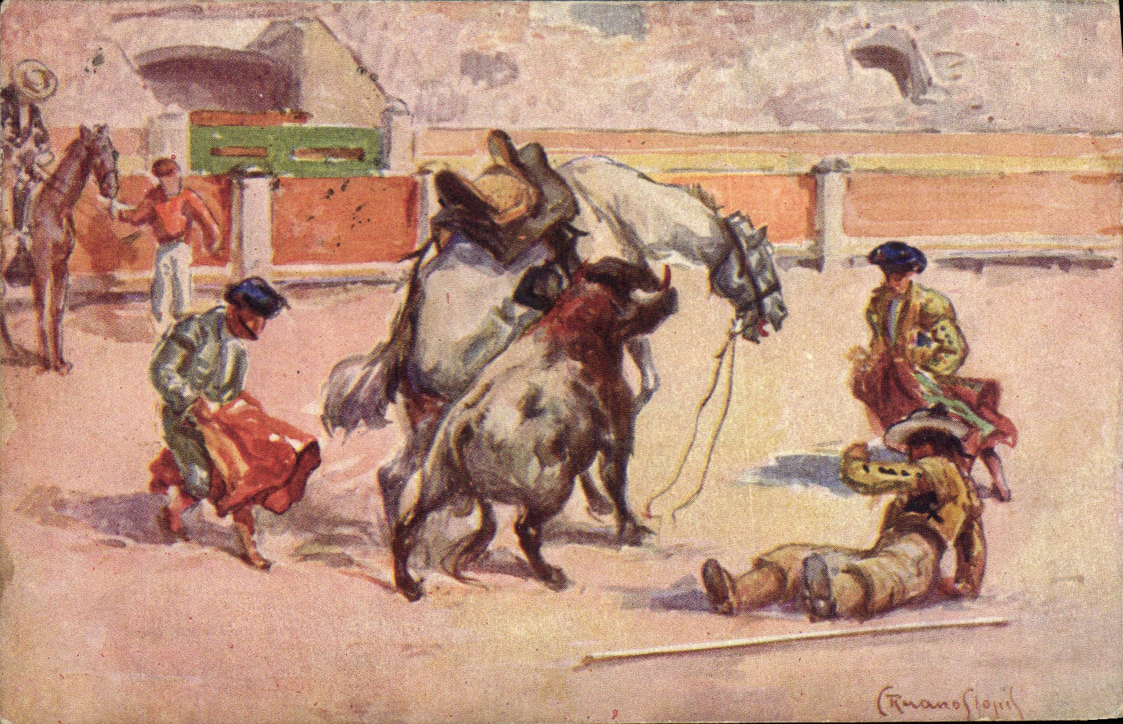 CPA Corrida Course de taureaux 