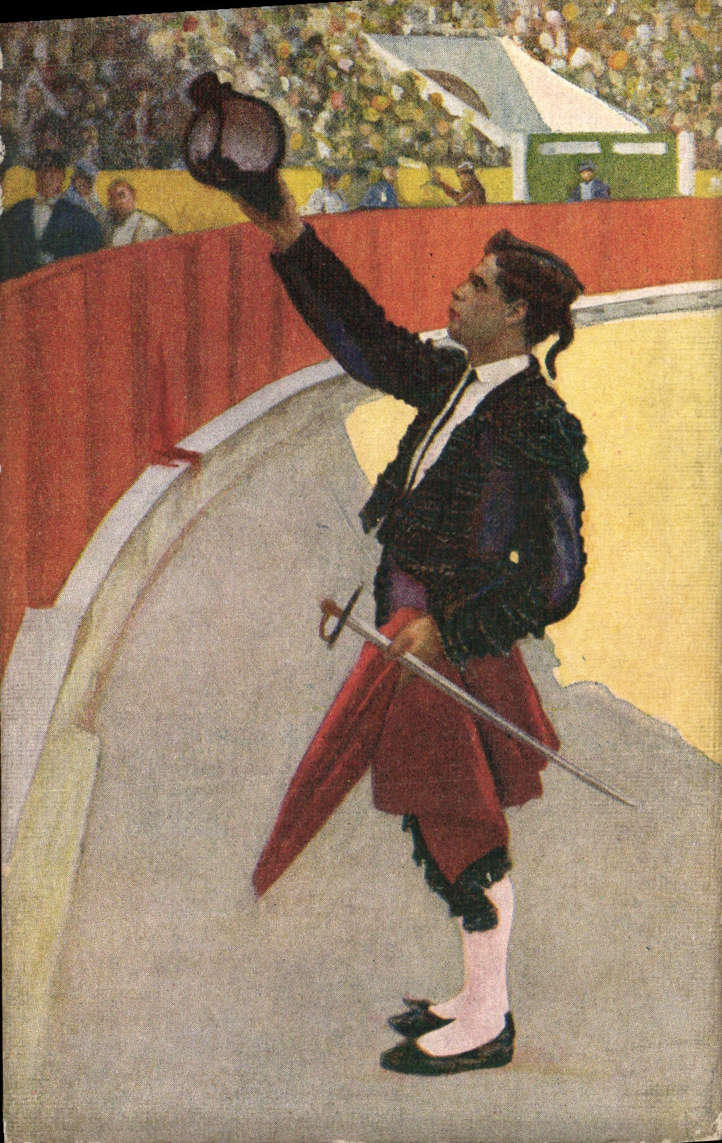 CPA Corrida Course de taureaux Un brindis