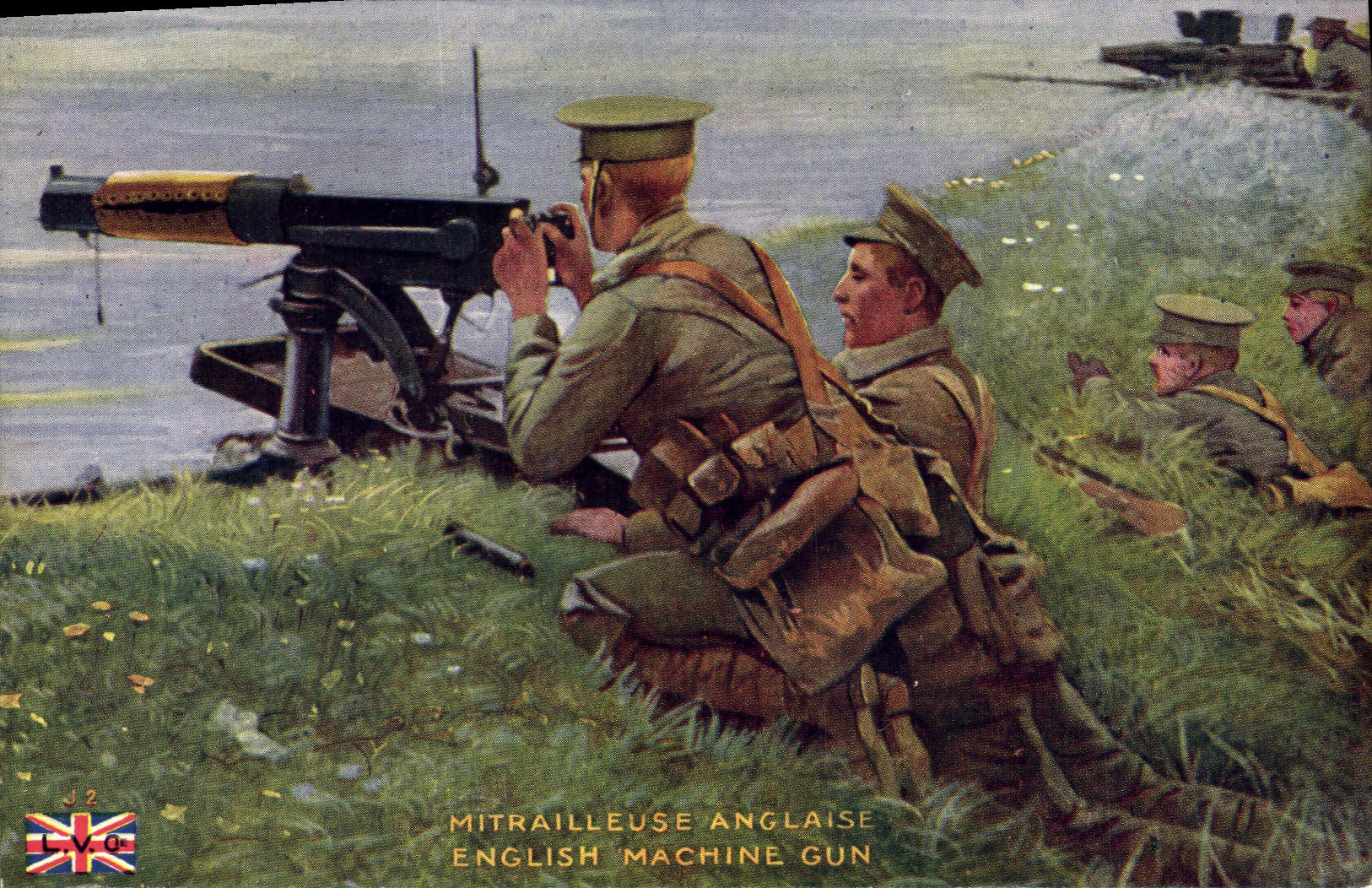 CPA Militaria Mitrailleuse belge 