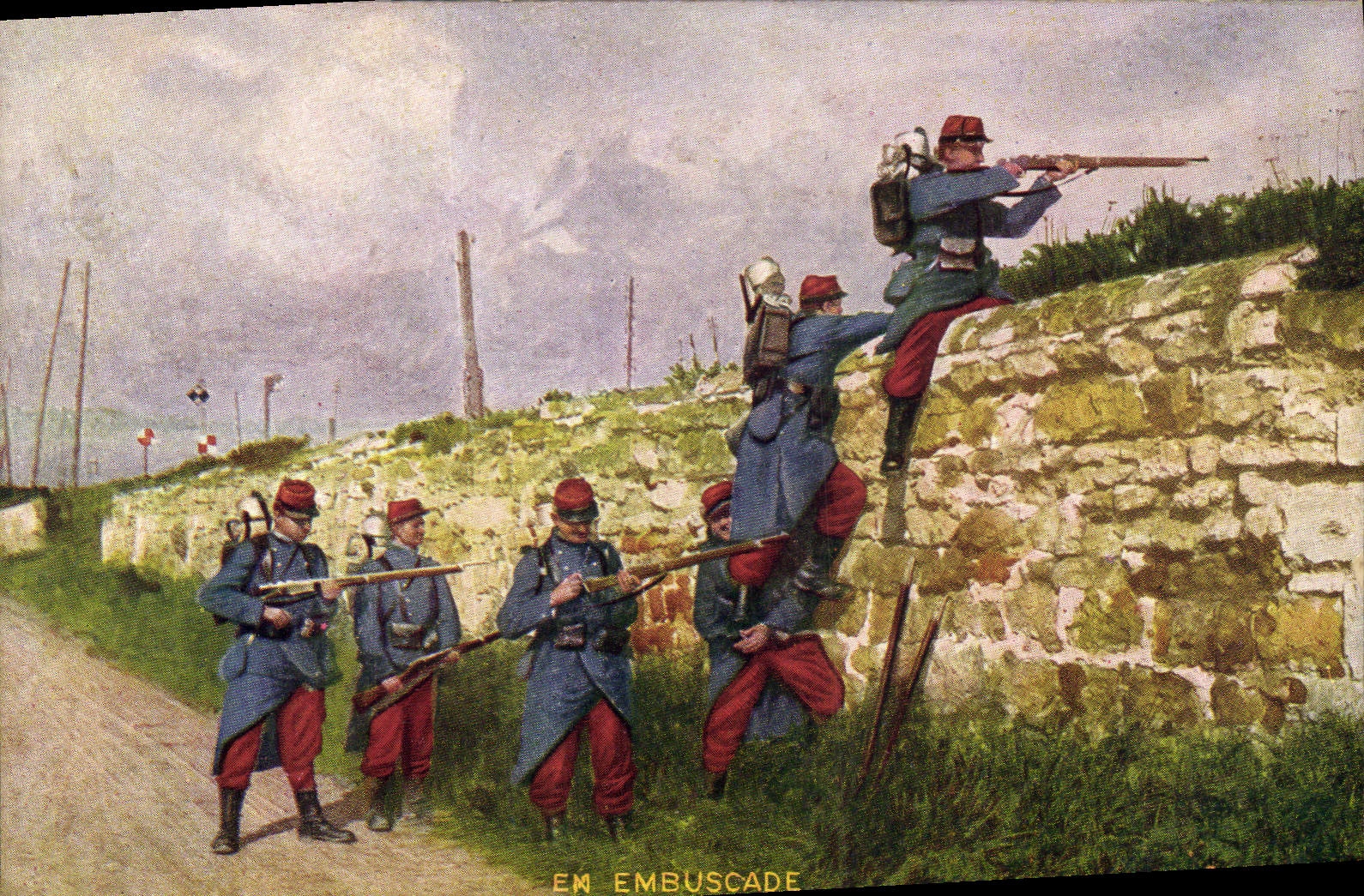 CPA Militaria En embuscade 