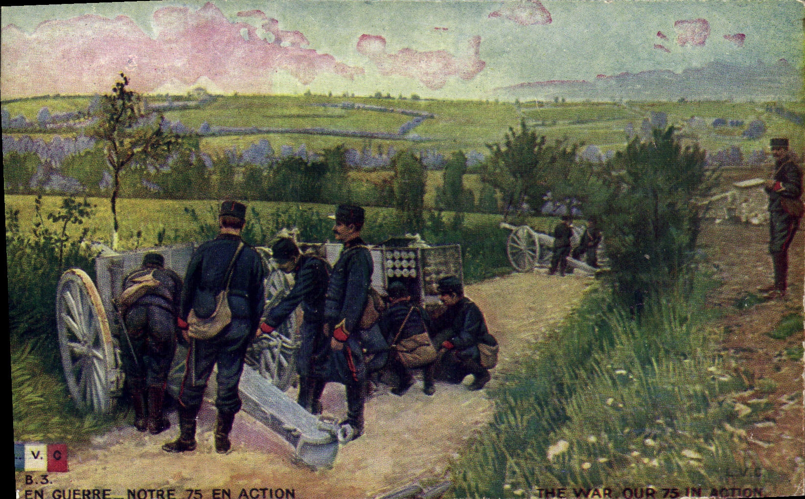 CPA Militaria Notre 75 en action 