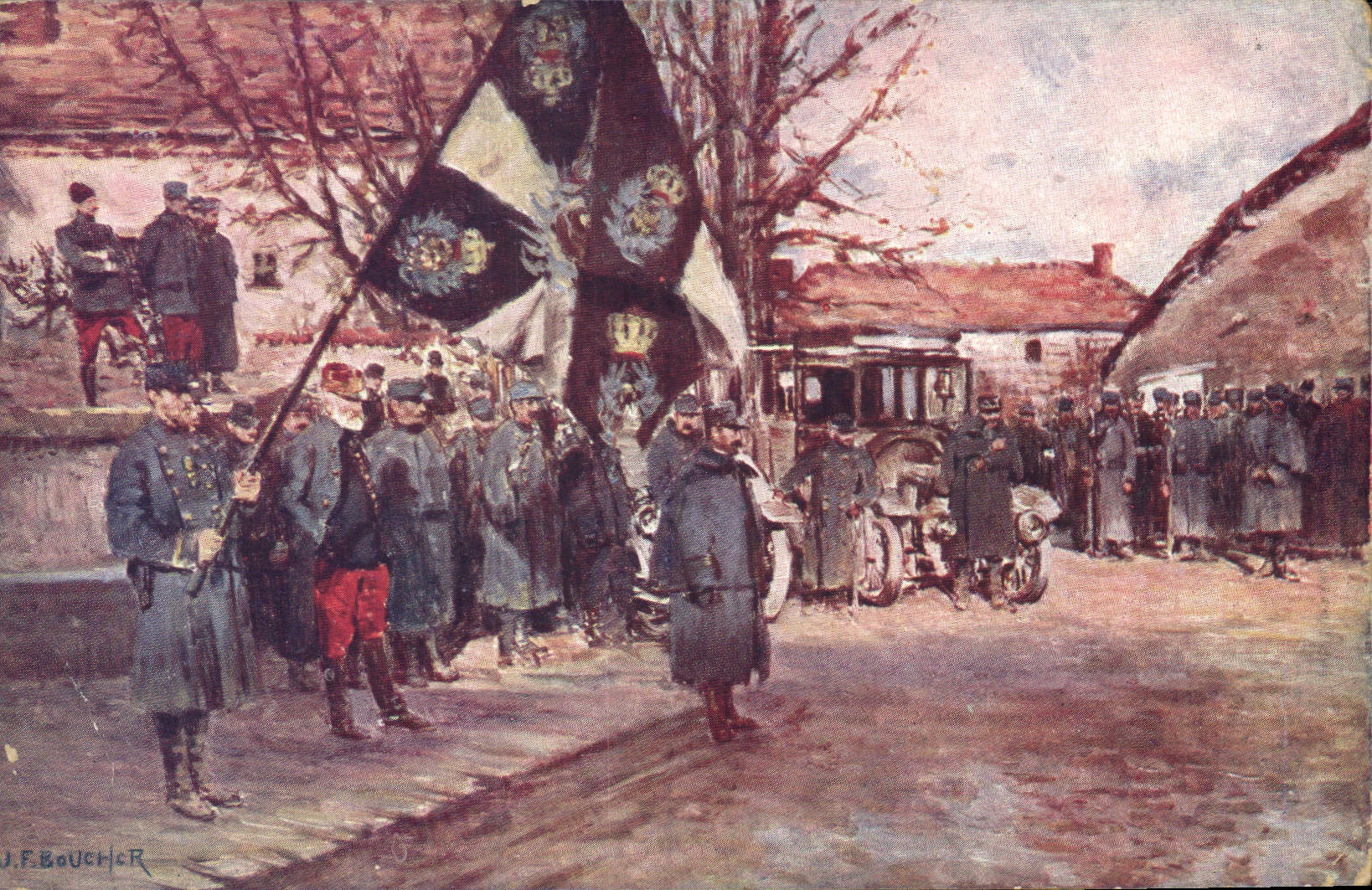 CPA Militaria Drapeau Allemand Vassincourt Mussey 