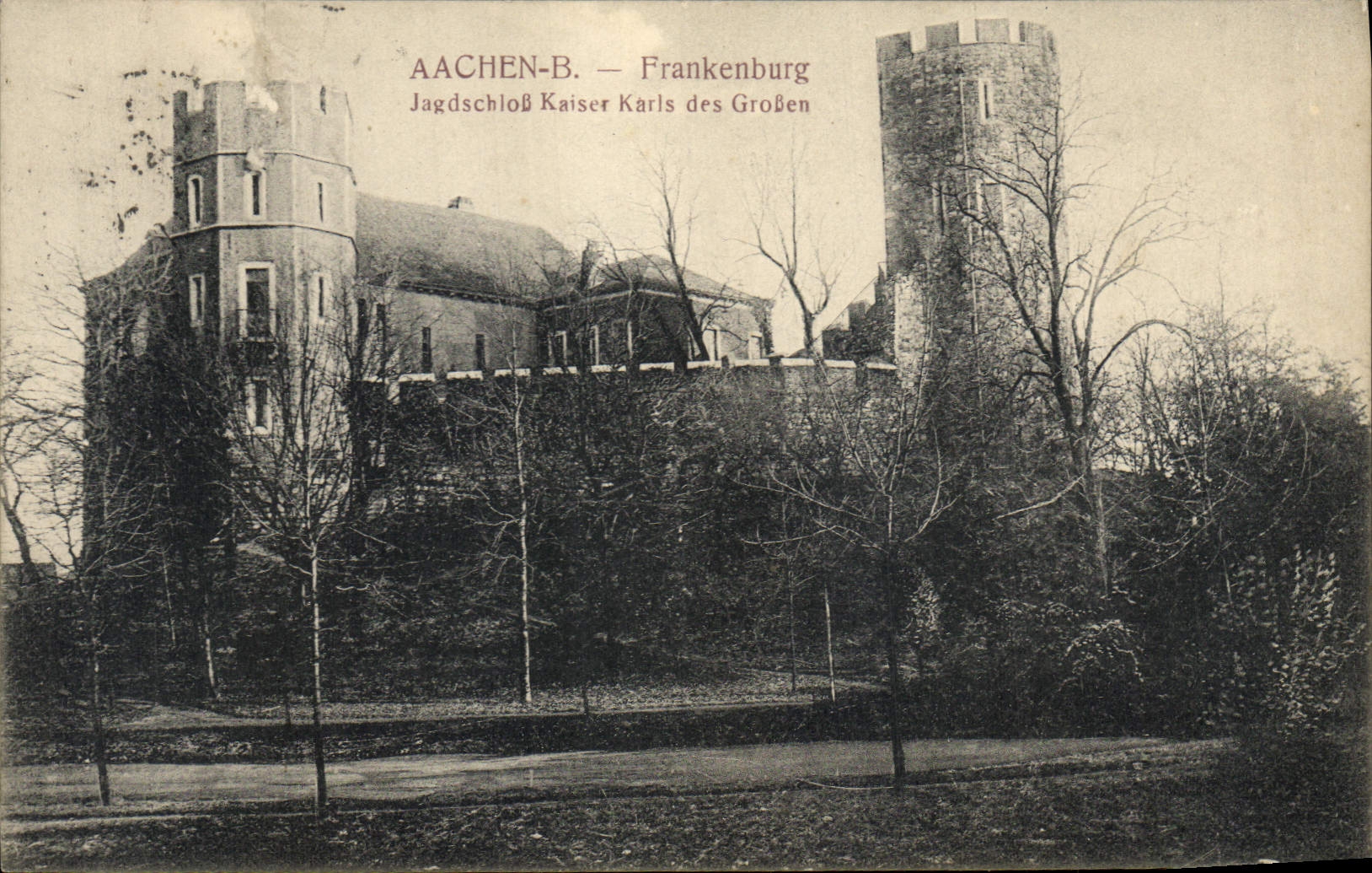 CPA Aachen Frankenburg Publicite Funken Freres Fabrique d'aiguilles pour machines a coudre M Toussaint