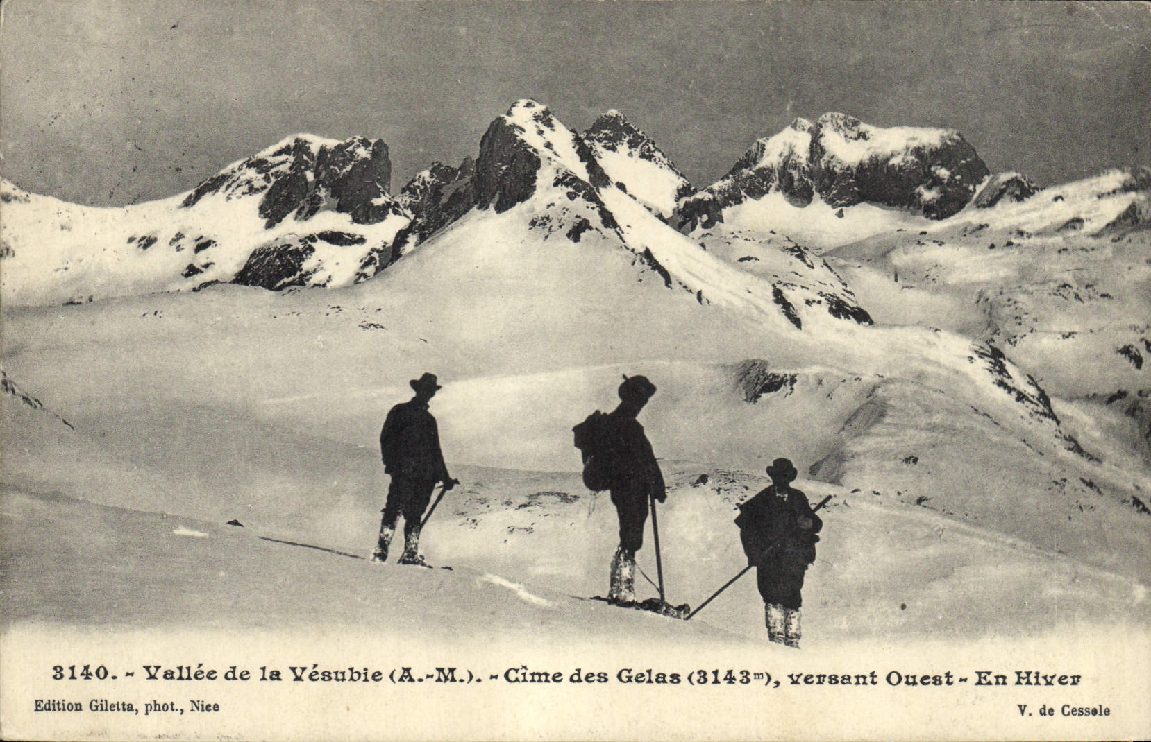 CPA Vallee de la Vesubie Cime des Gelas versant Ouest En hiver 