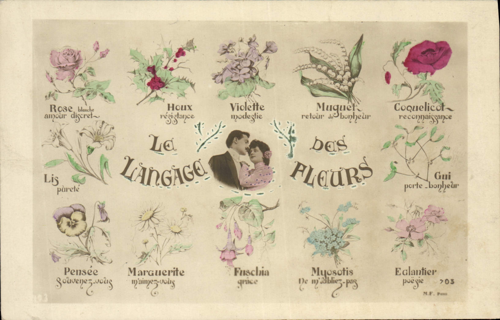 CPA Fantaisie Le langage des Fleurs 