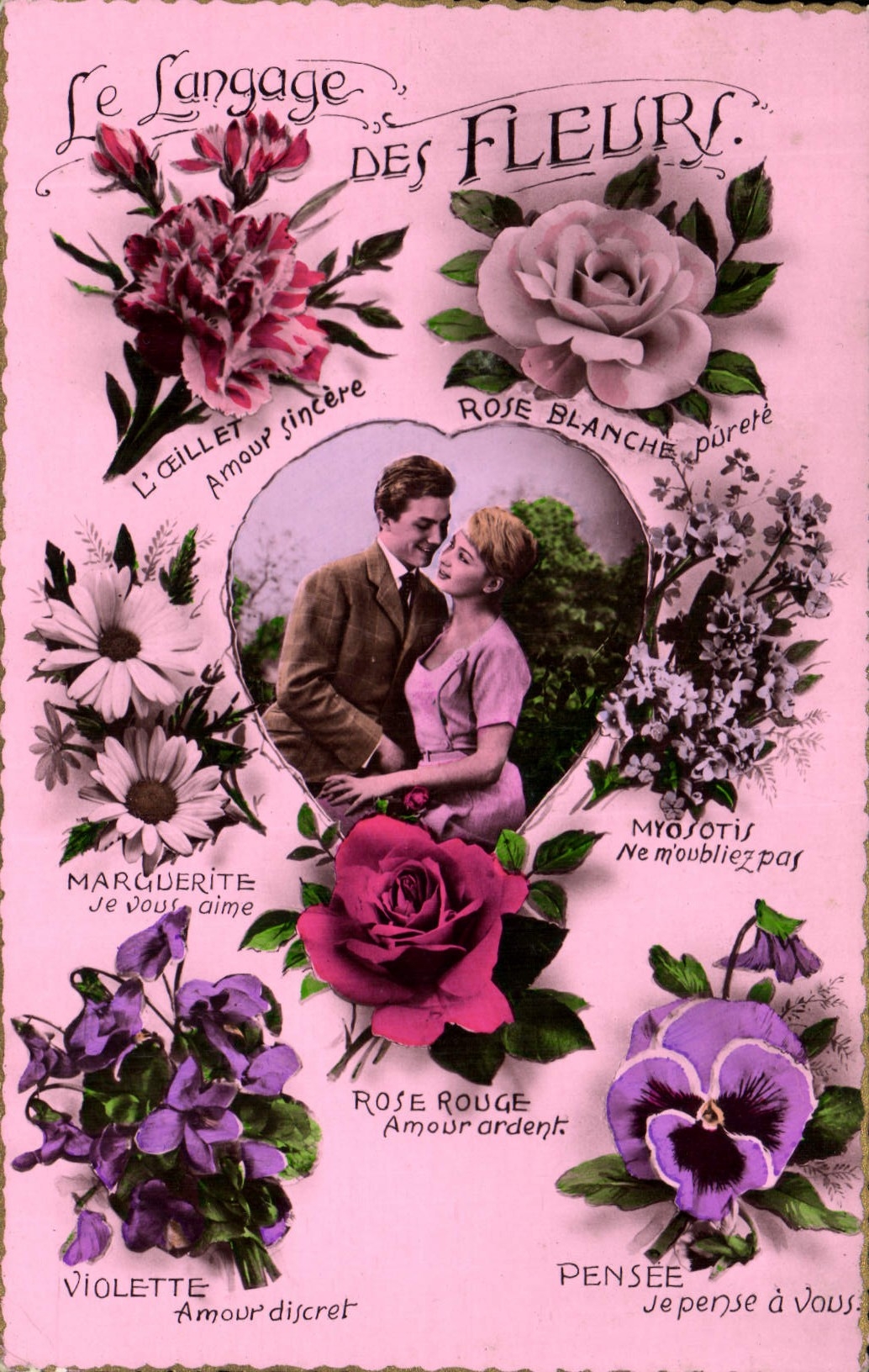 CPA Fantaisie Le langage des Fleurs 