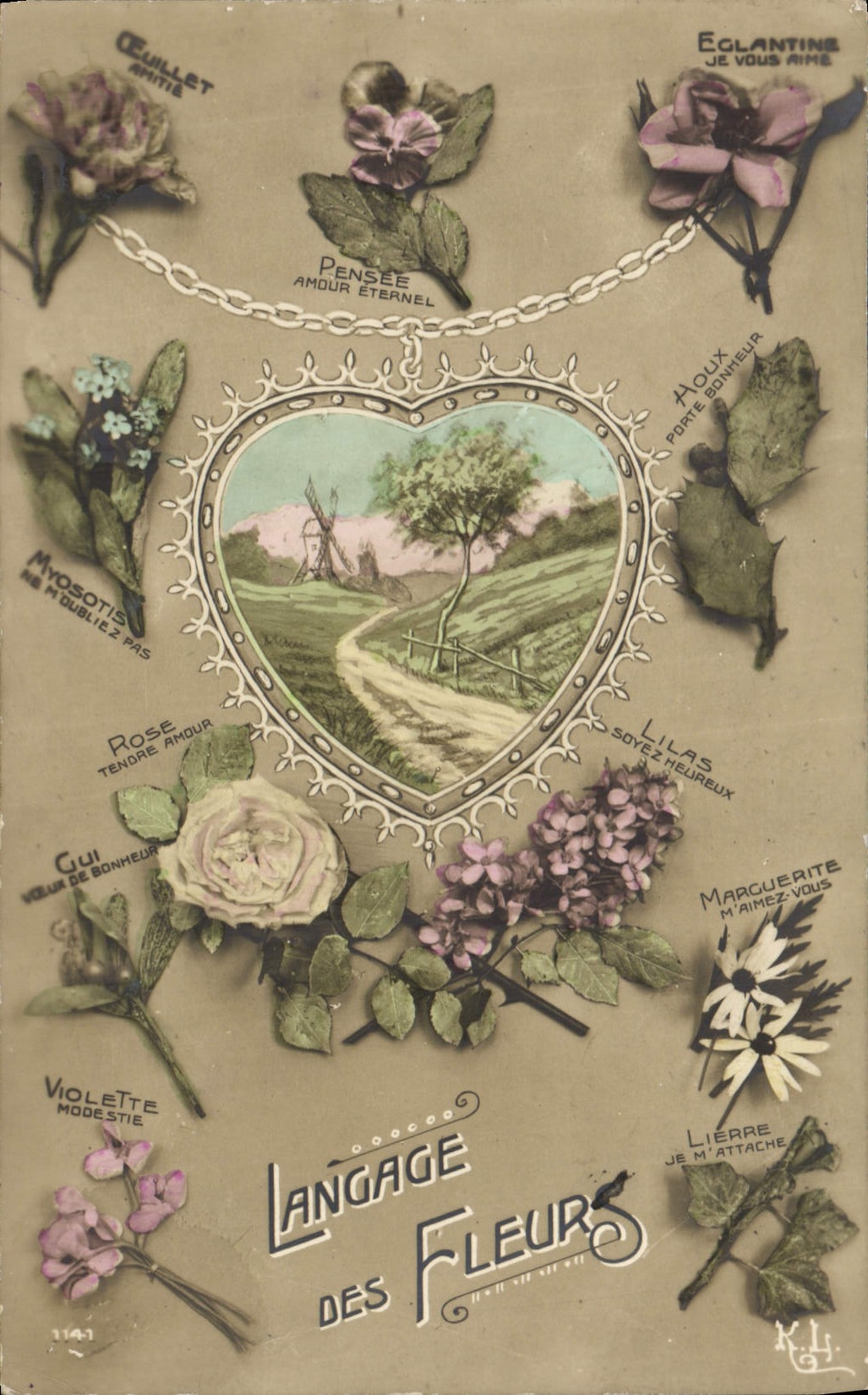 CPA Fantaisie Le langage des Fleurs 