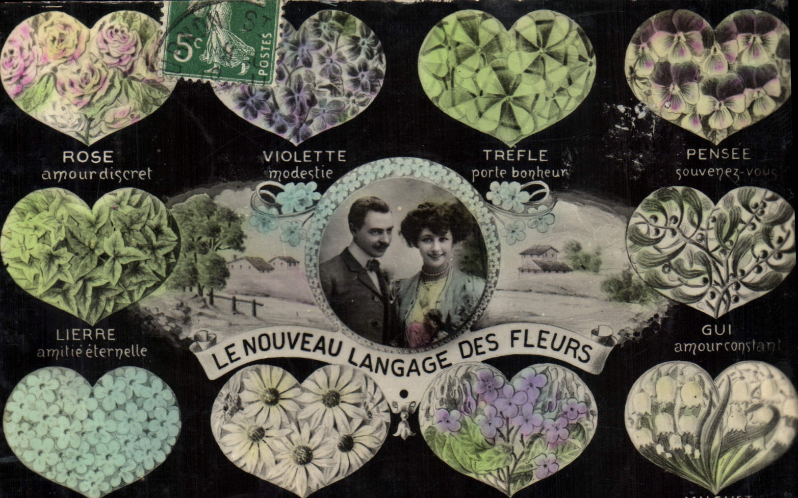 CPA Fantaisie Le langage des Fleurs 