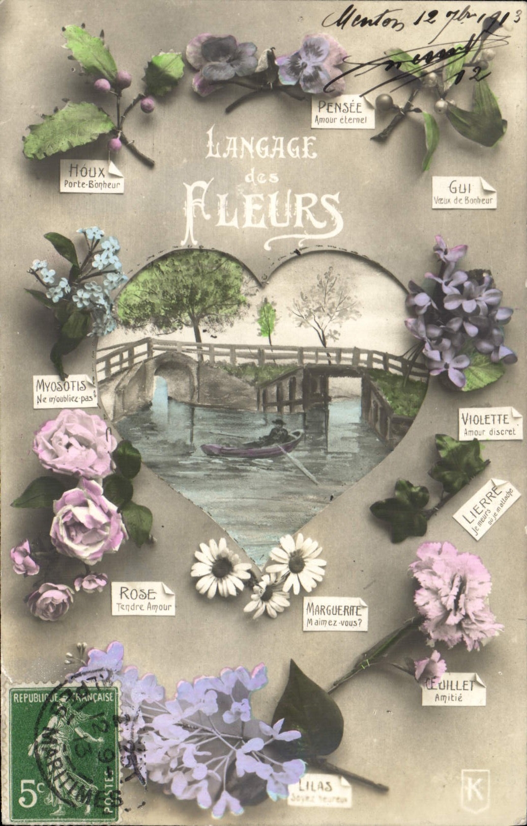 CPA Fantaisie Le langage des Fleurs 