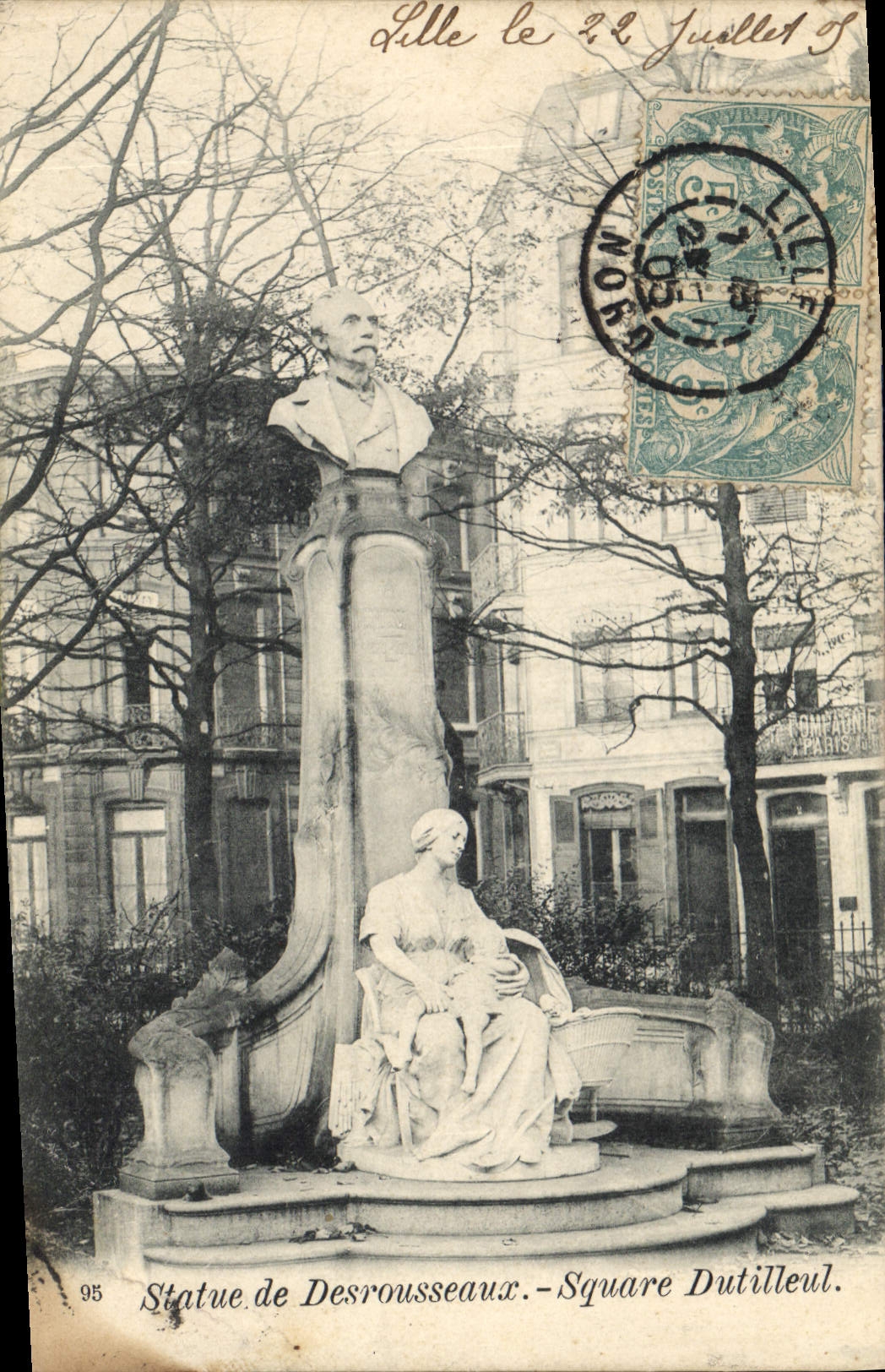 CPA Statue de Desrousseaux Square Dutilleul