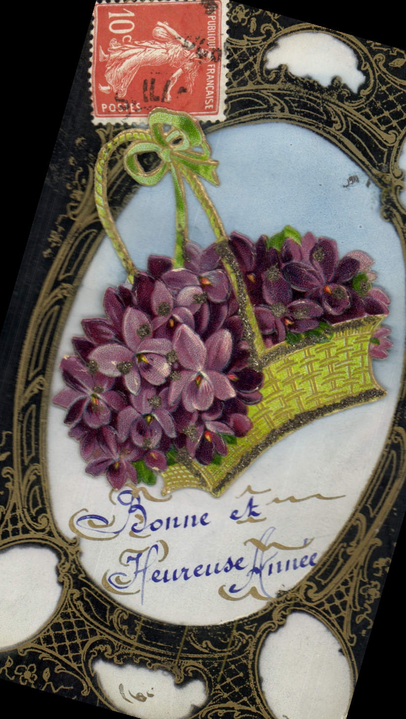 Vintage Postcard Fantasy Flowers (transparent chart)