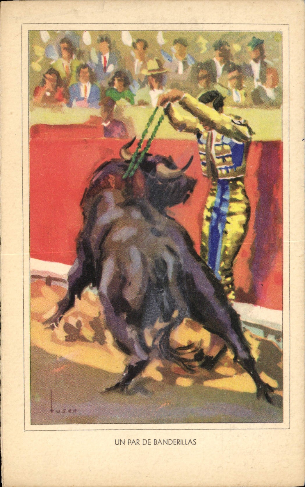 Postal Corrida Corrida de toros el por Banderillas