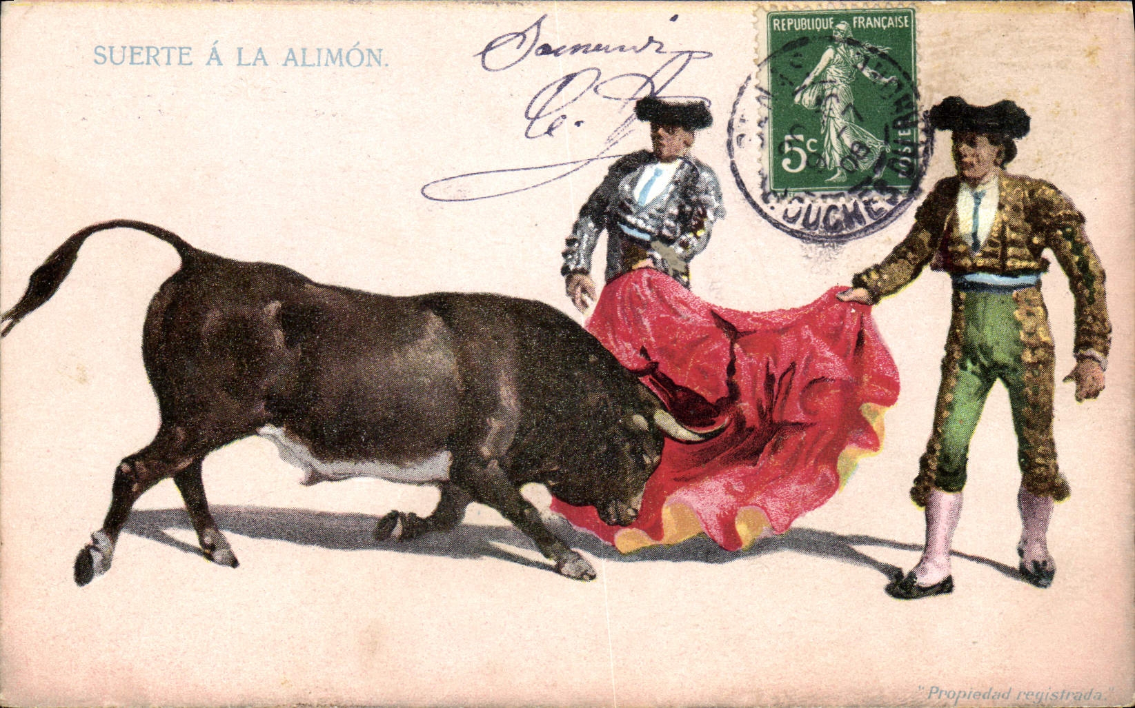 CPA Corrida Course de taureaux Suerte a la Alimon 