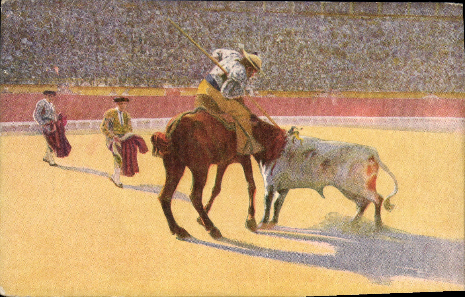 Postal Corrida Corrida de toros Una buena vara