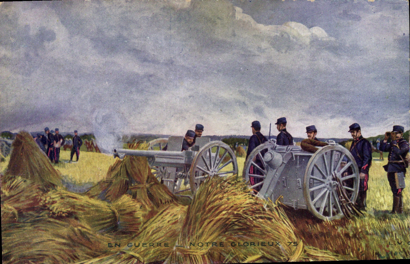 CPA Militaria Notre glorieux 75 Canon 