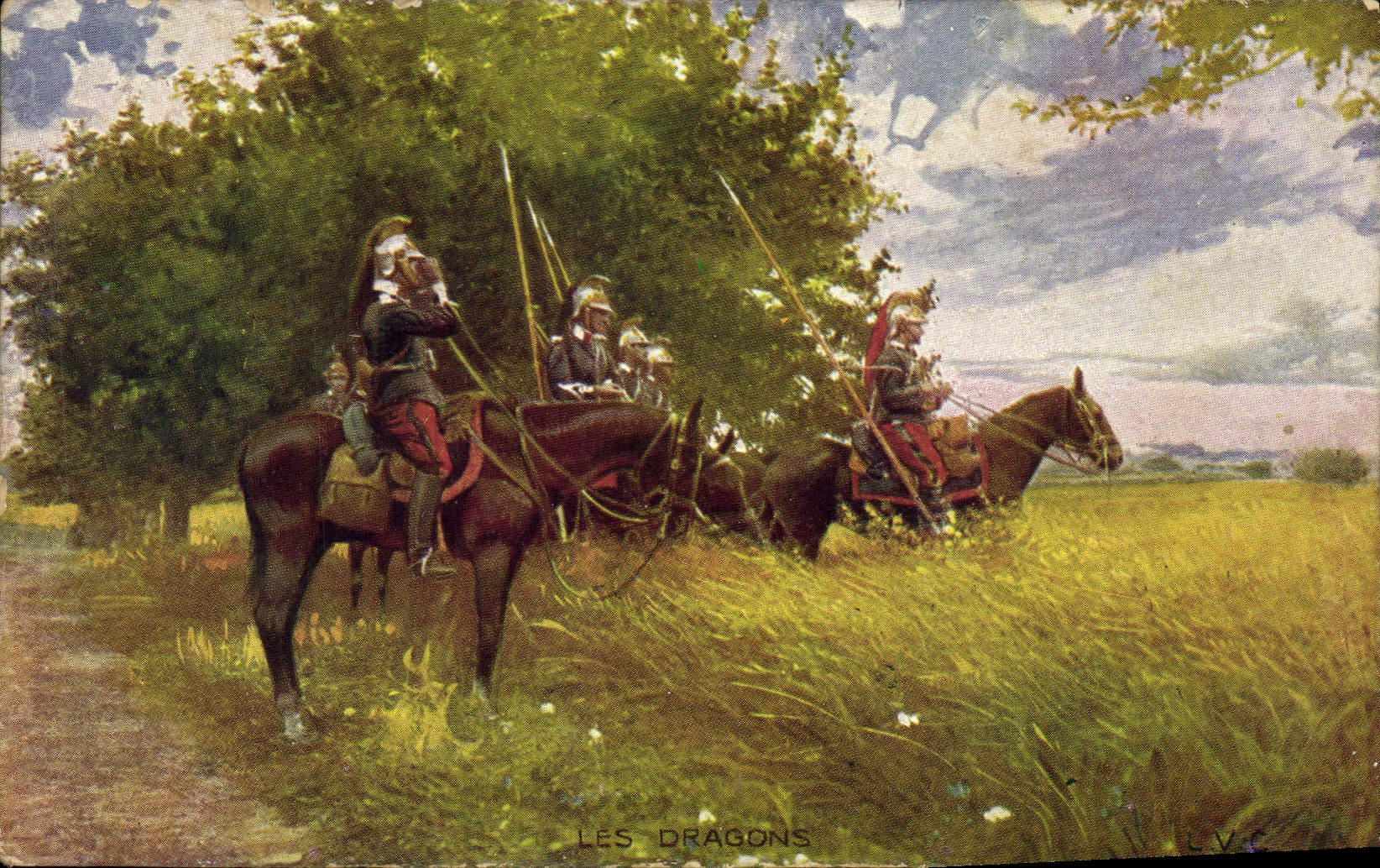 CPA Militaria Les Dragons 