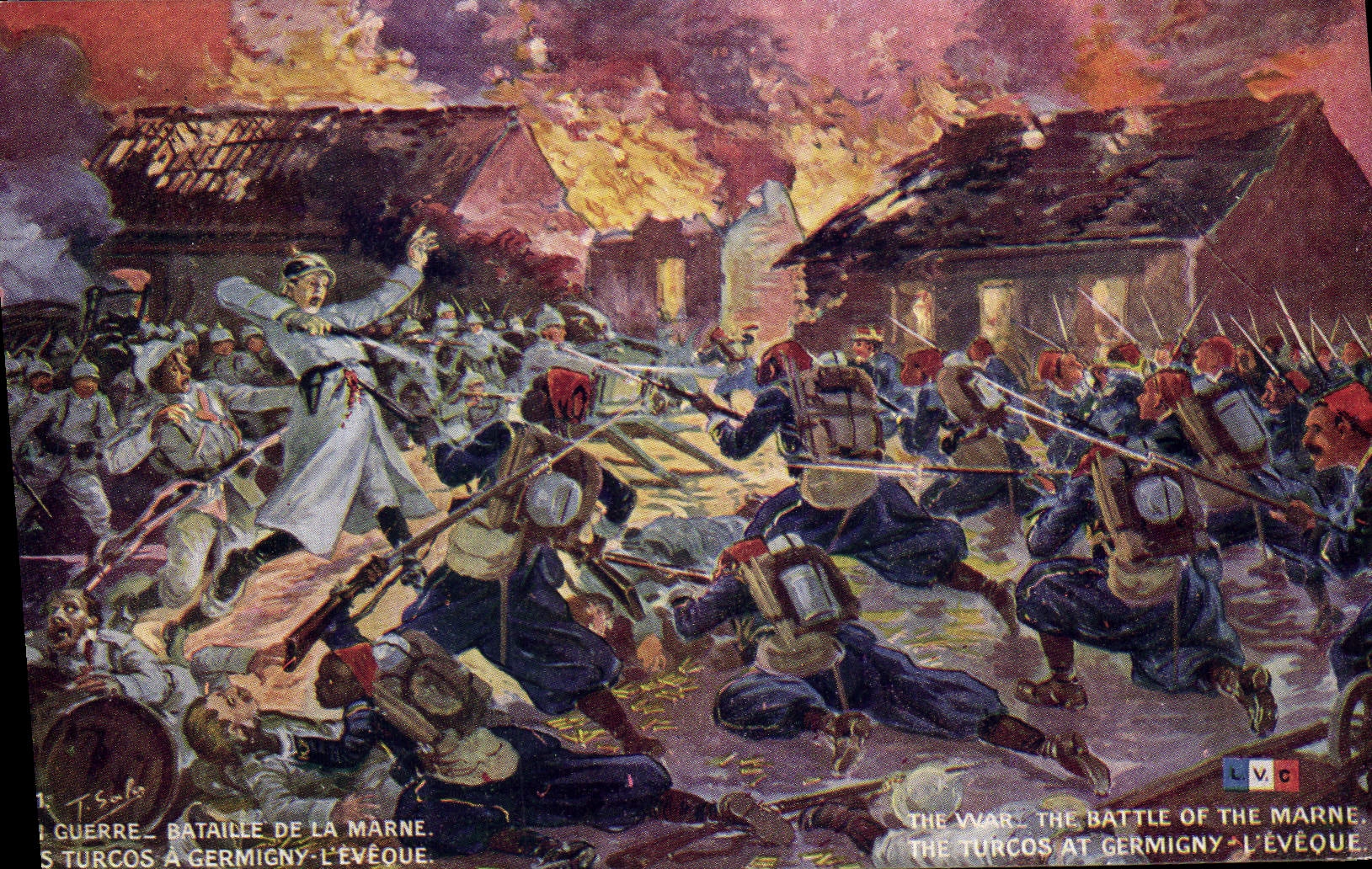 CPA Militaria Bataille de la Marne Les Turcos a Germigny l'Eveque 