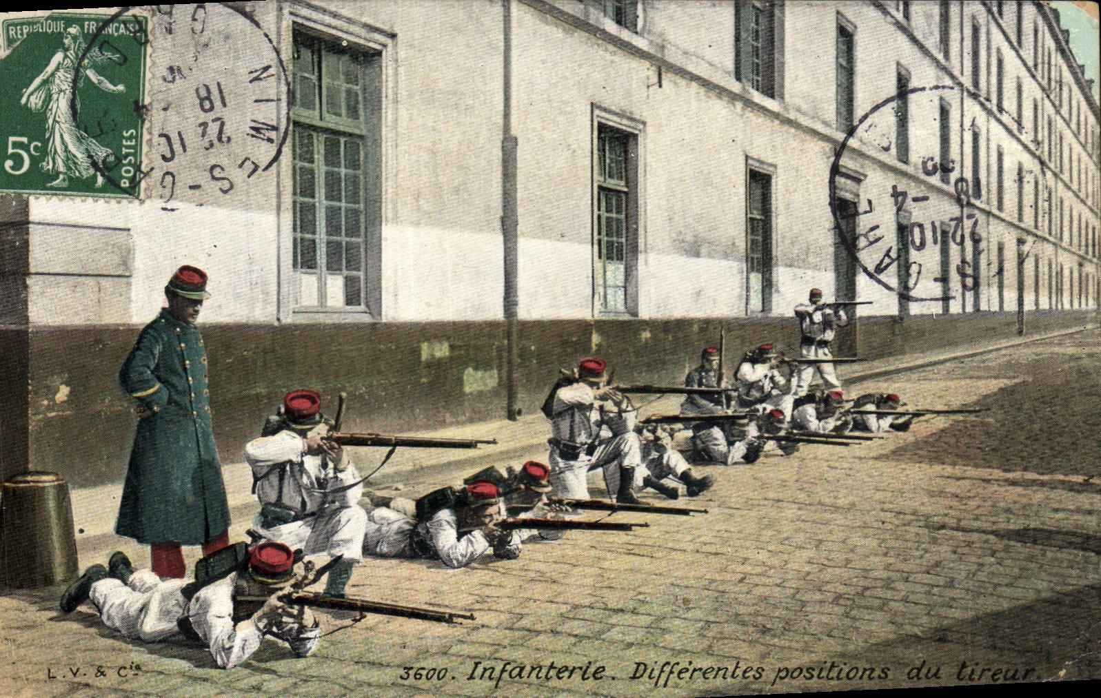 CPA Militaria Infanterie Differentes positions du tireur 