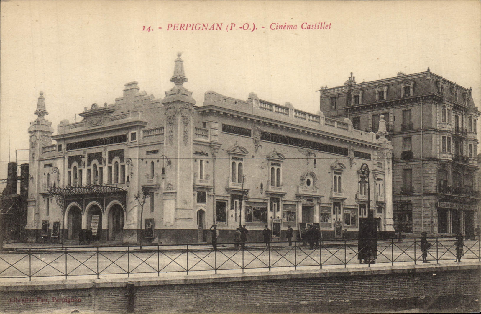 Vintage Postcard Cinema Castillet Perpignan
