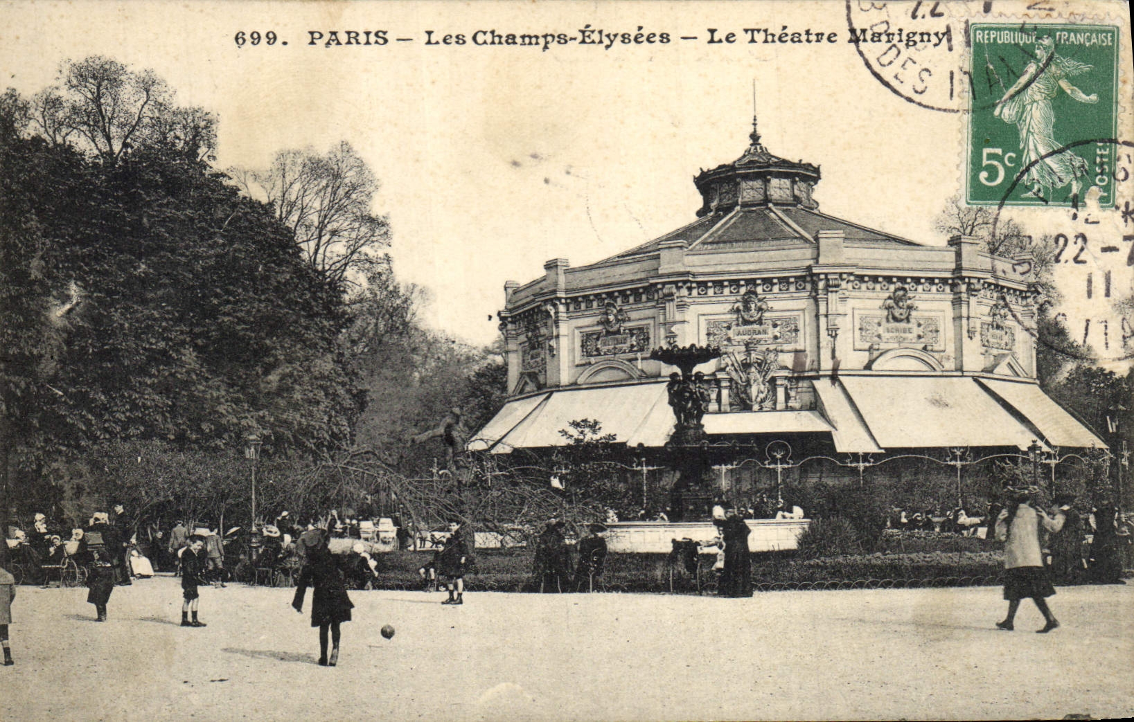Vintage Postcard Paris Theater Champs Elysées the Marigny theater