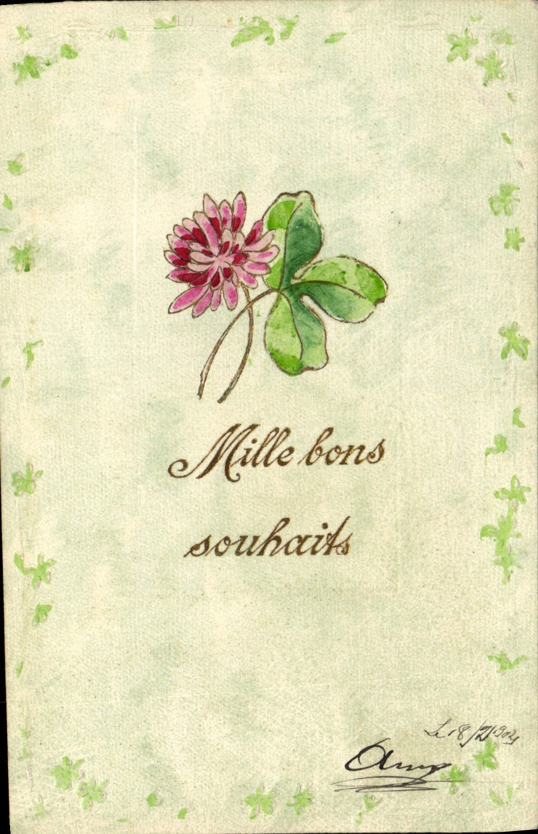 CPA Fantaisie Fleurs Trefle 