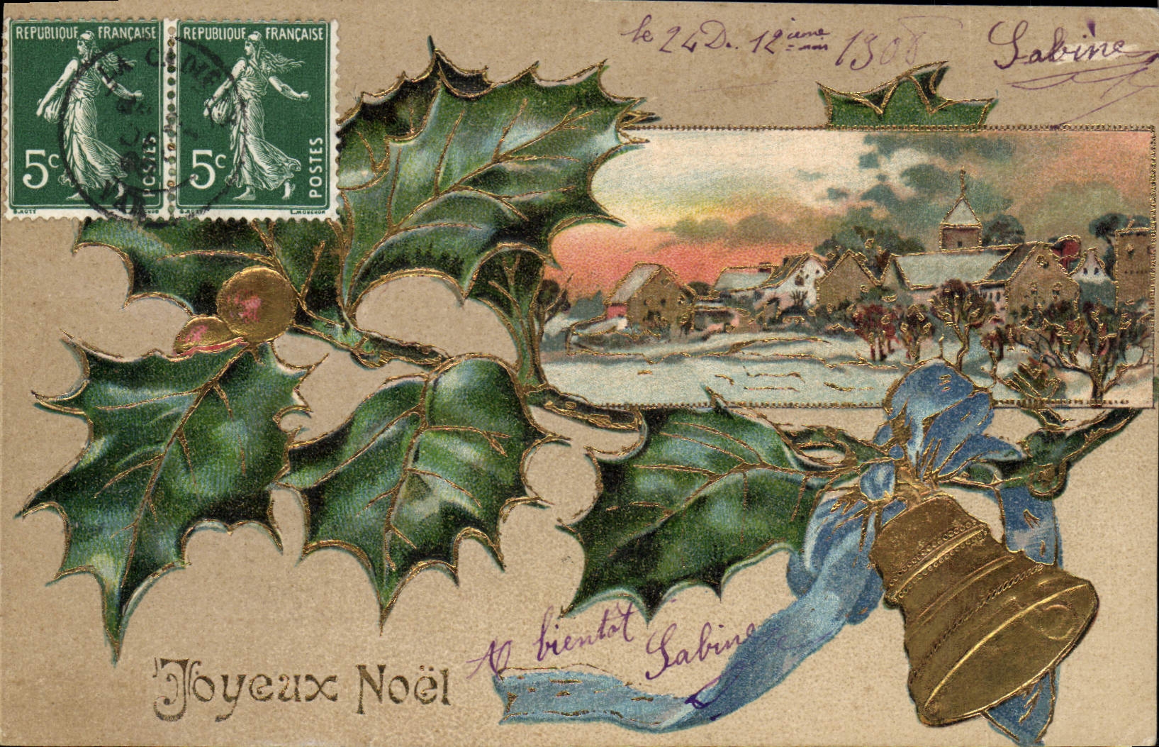 CPA Fantaisie Fleurs Cloche 