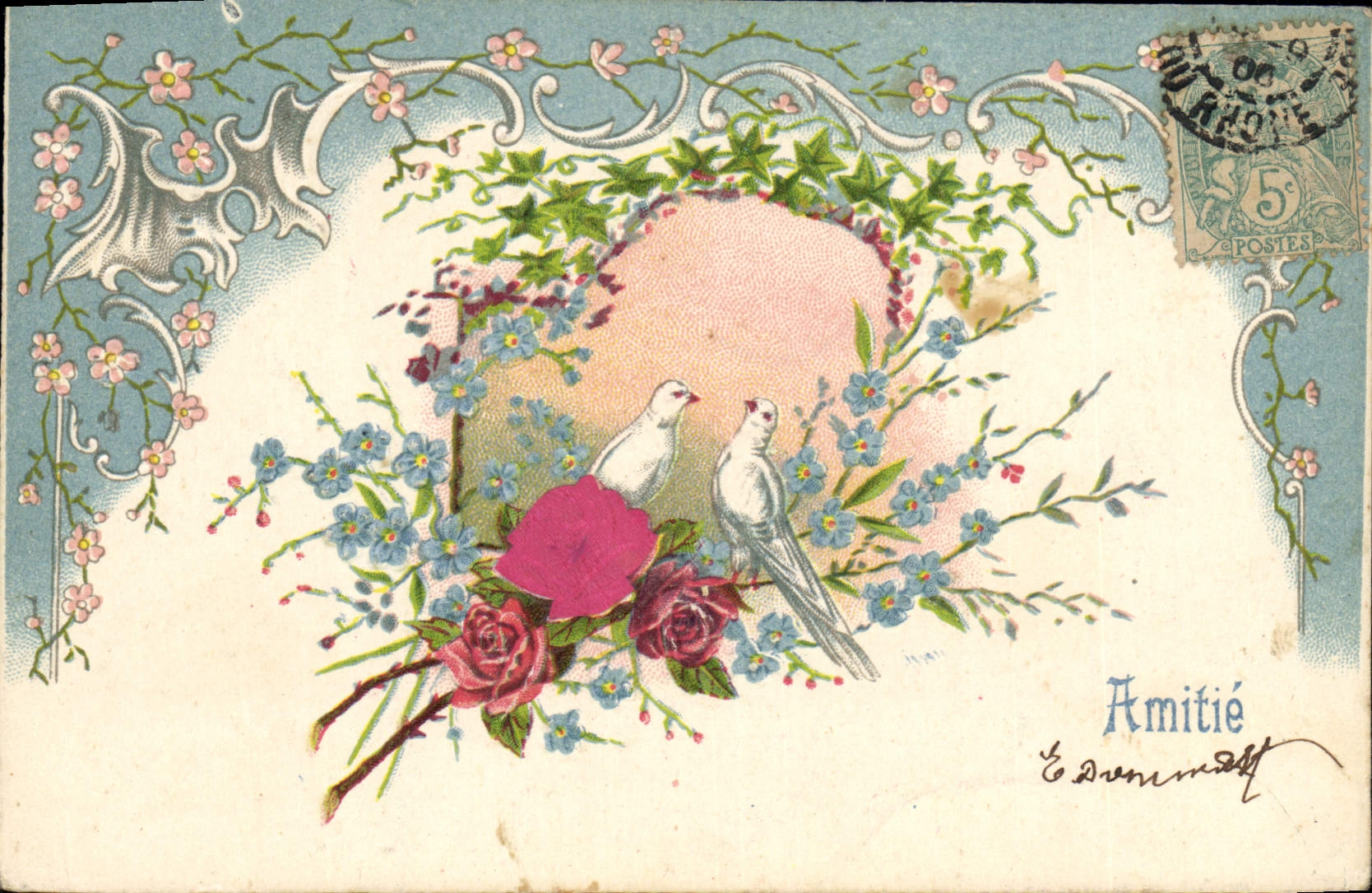 CPA Fantaisie Fleurs Colombes 