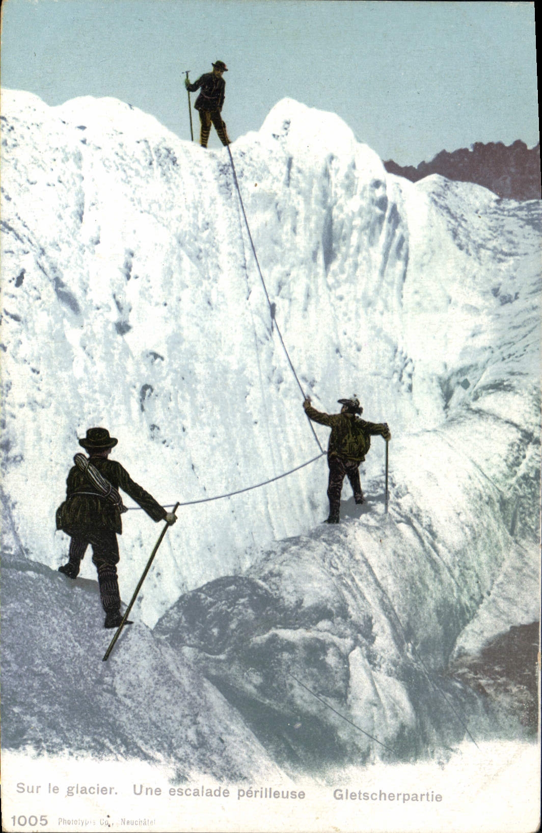 CPA Alpinisme Sur le glacier Une escalade perilleuse 