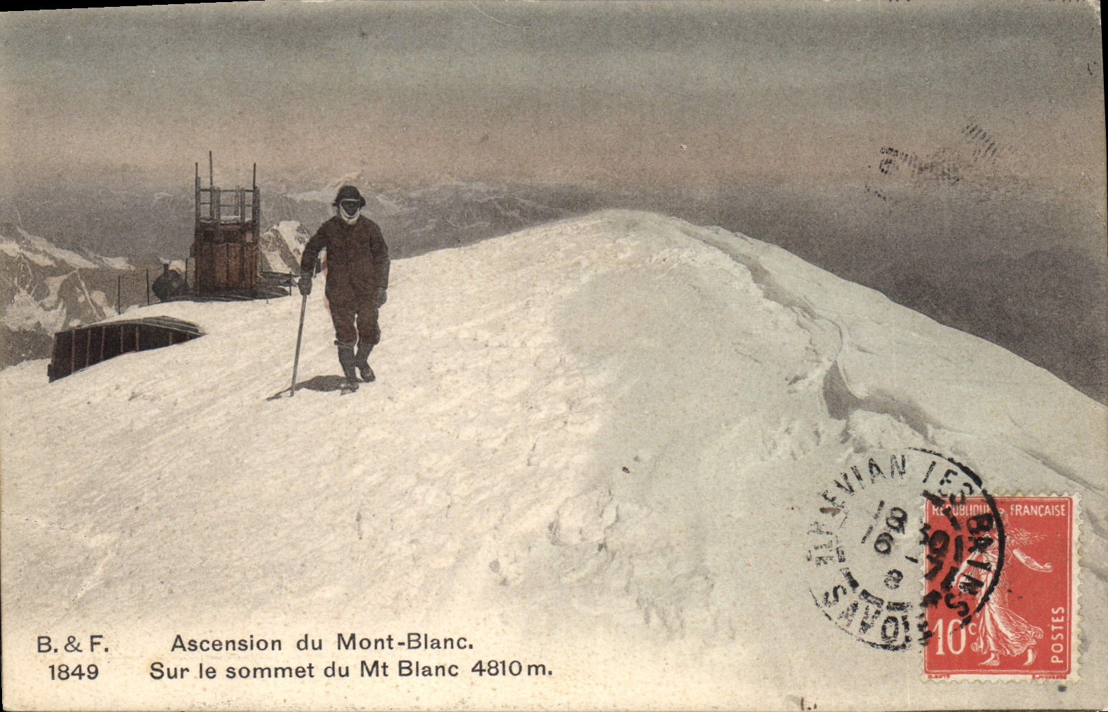 Vintage Postcard Alpinism Rise of Mont Blanc On the Summit of Mont Blanc