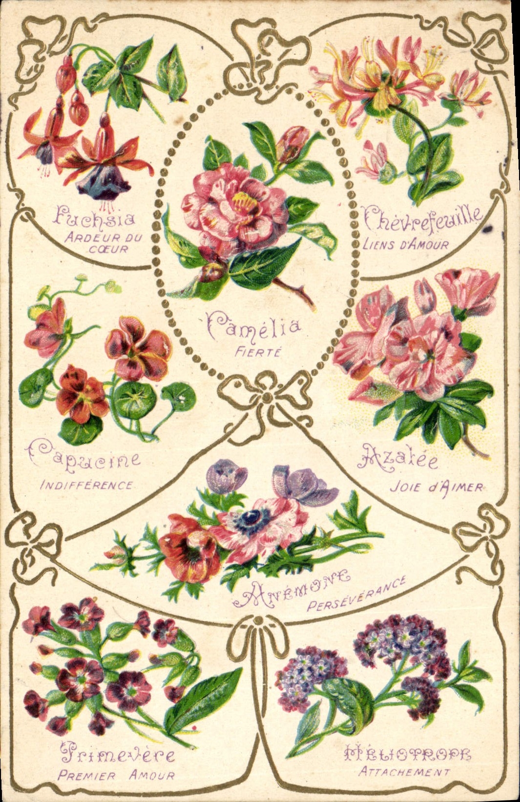 CPA Fantaisie Langage des Fleurs 