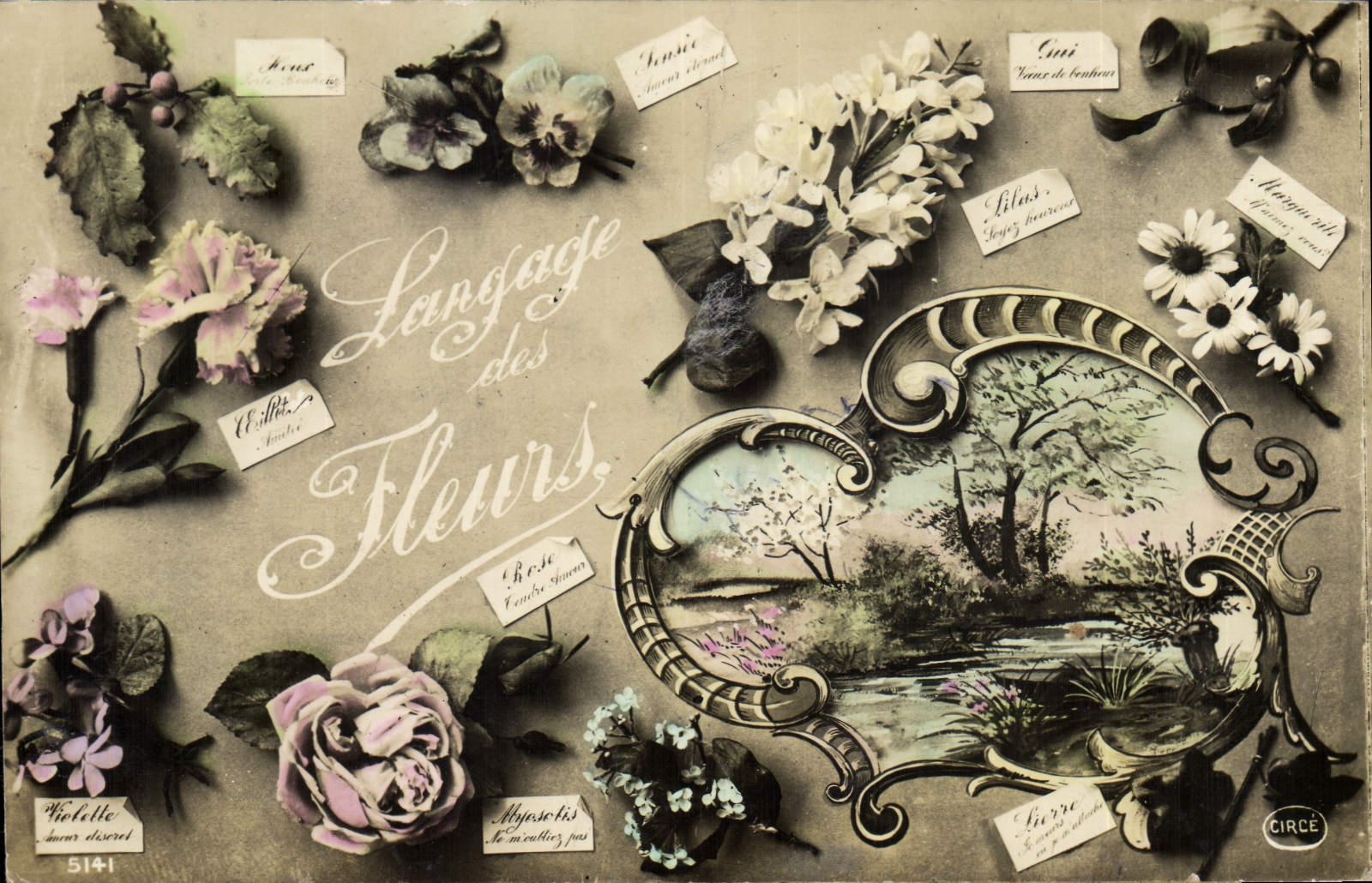 CPA Fantaisie Langage des Fleurs 