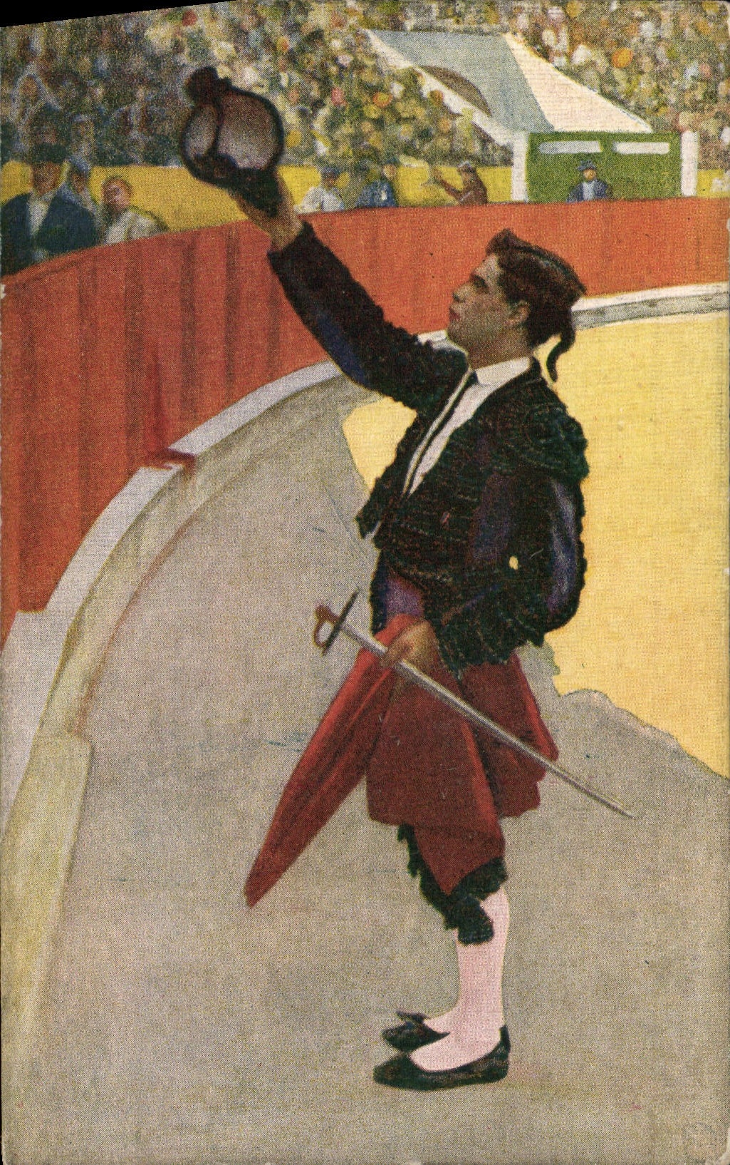 CPA Corrida Course de taureaux Un brindis