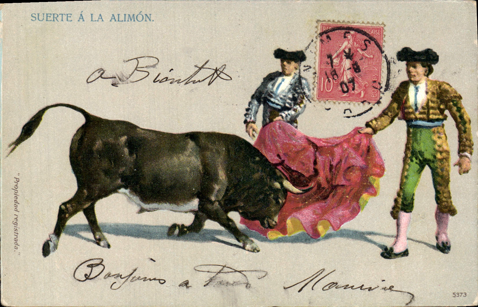 CPA Corrida Course de taureaux Suerte a la Alimon