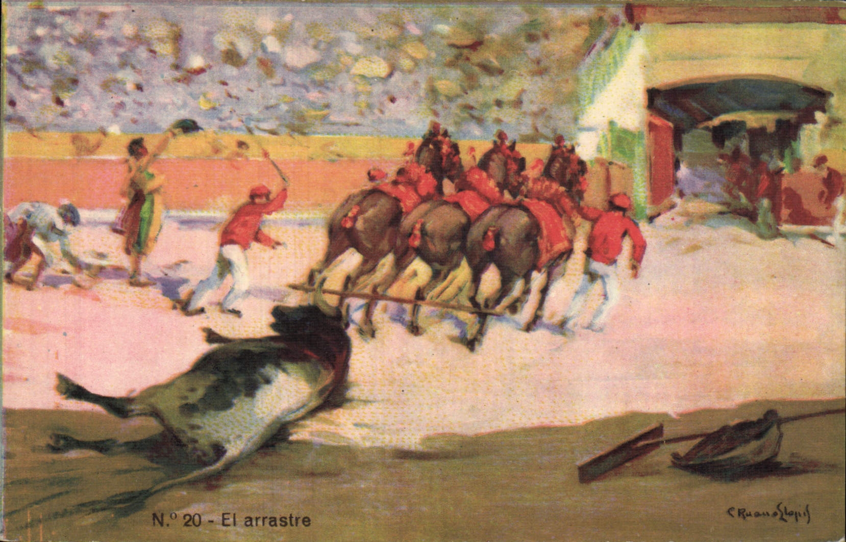 CPA Corrida Course de taureaux El Arrastre