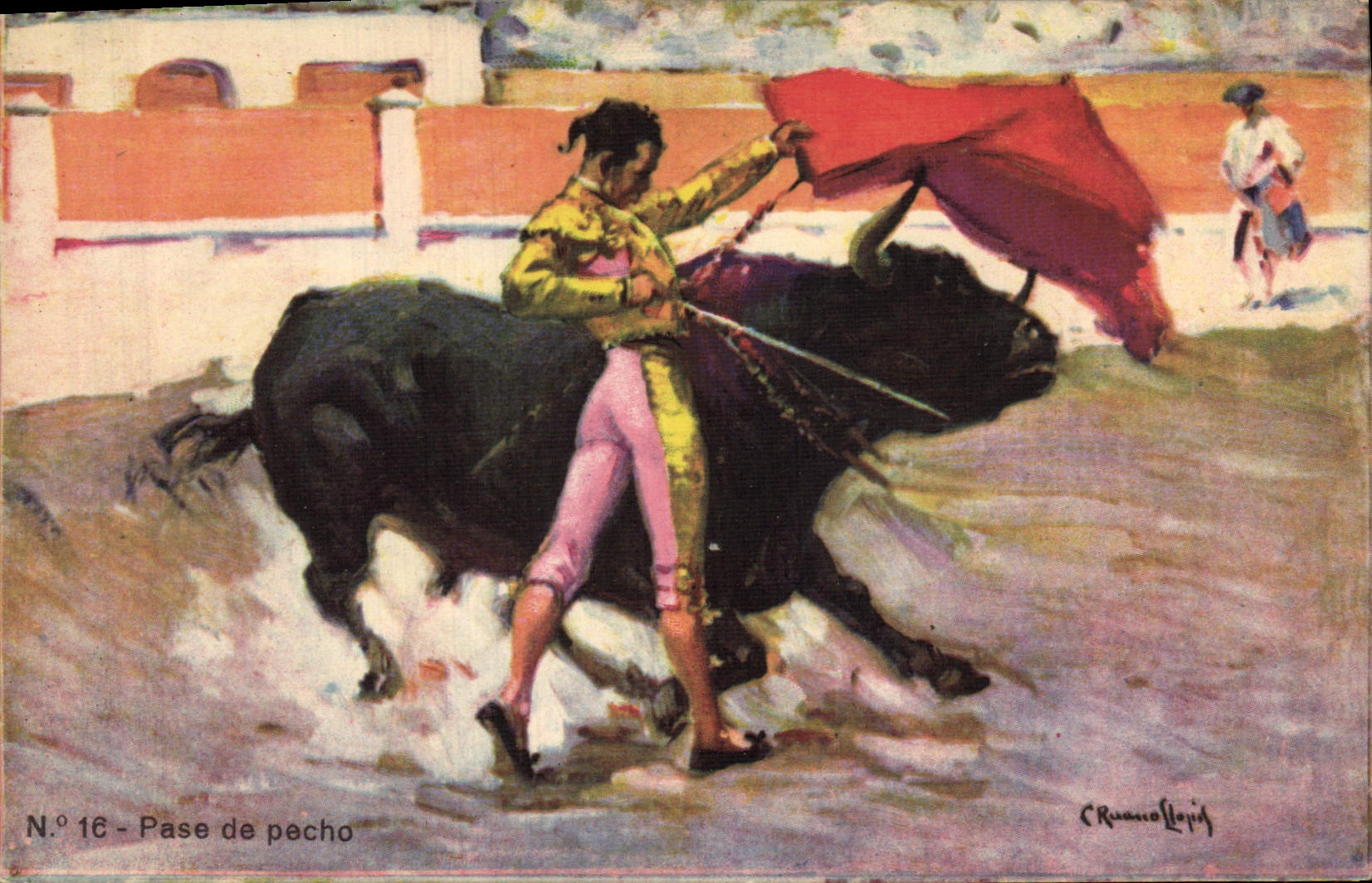 CPA Corrida Course de taureaux Pase de pecho