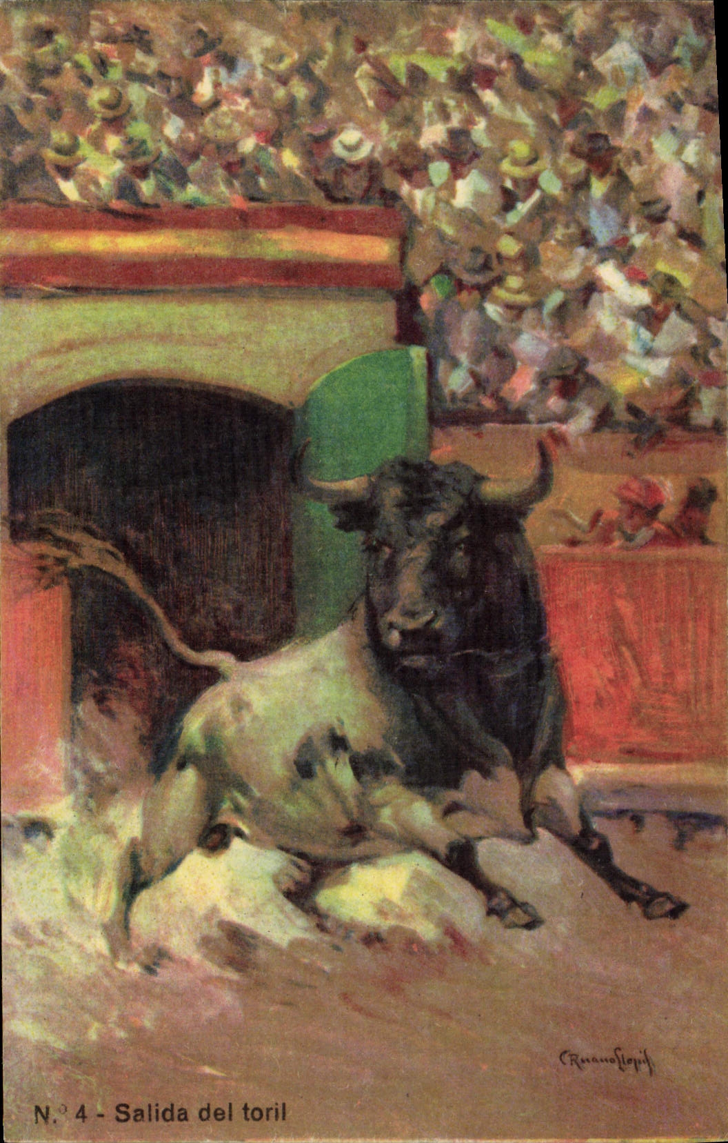 CPA Corrida Course de taureaux Salida del toril 