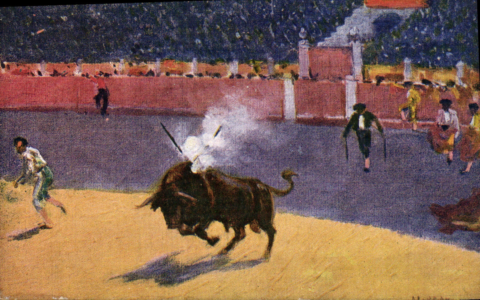 CPA Corrida Course de taureaux Bertuchi