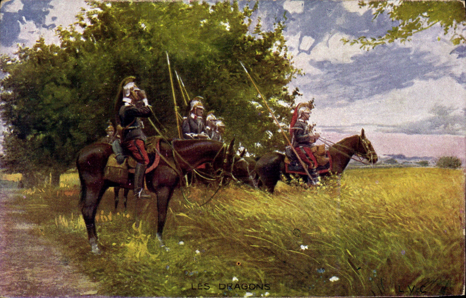CPA Militaria Les Dragons 