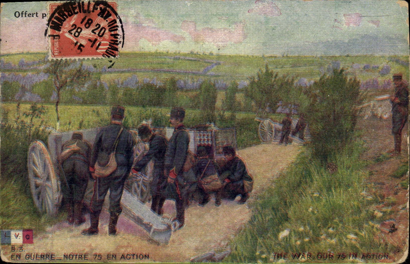 CPA Militaria Notre 75 en action 