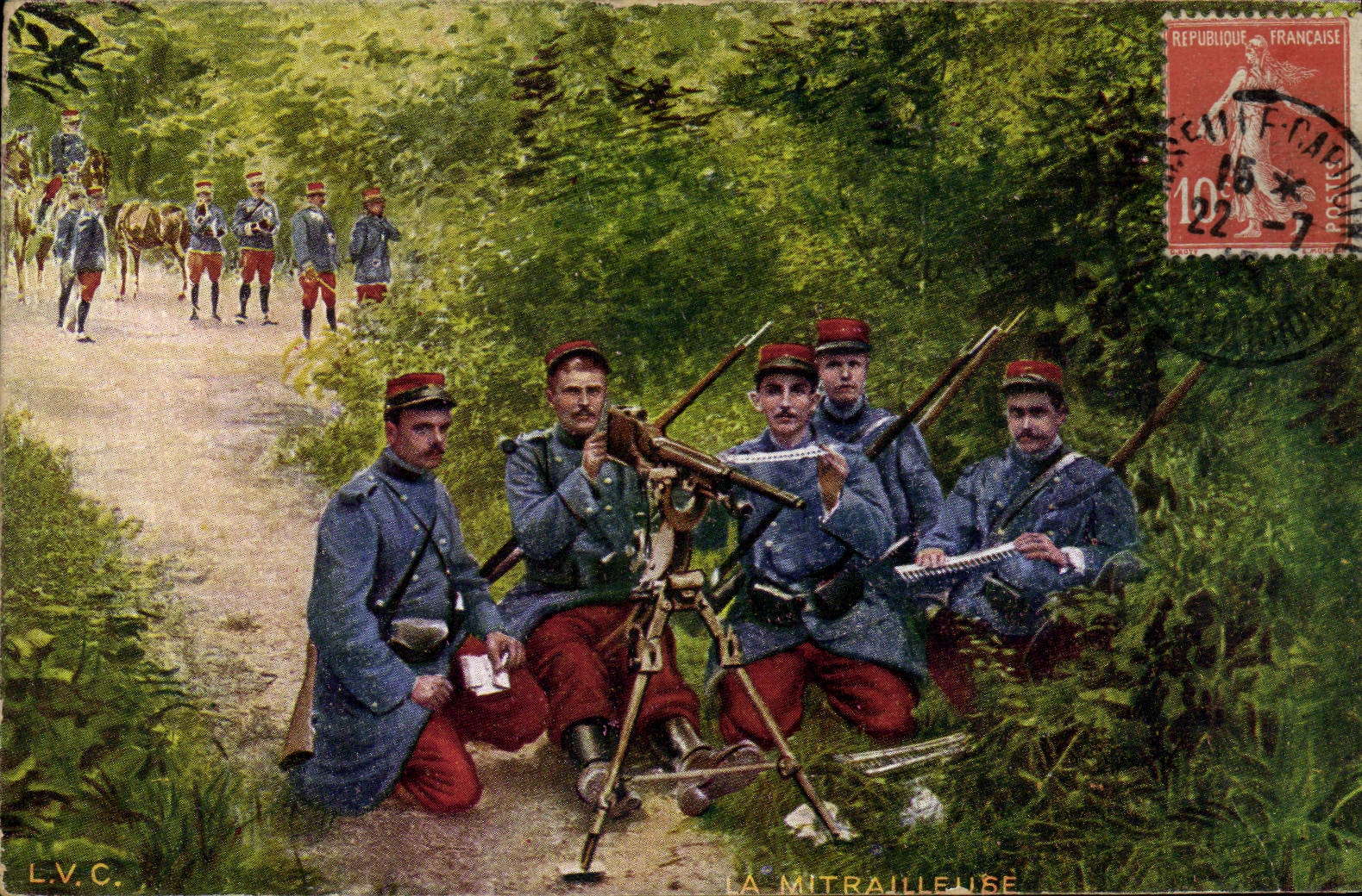 CPA Militaria La mitrailleuse 