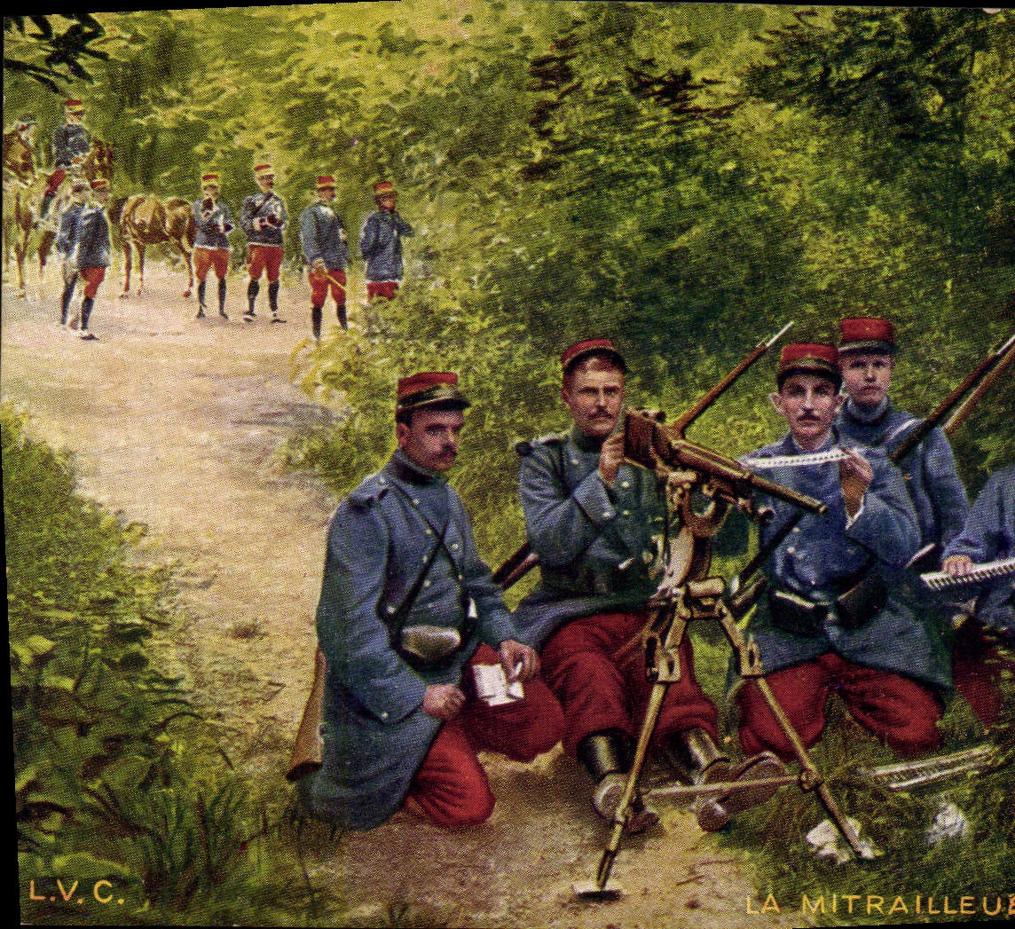 CPA Militaria La mitrailleuse 