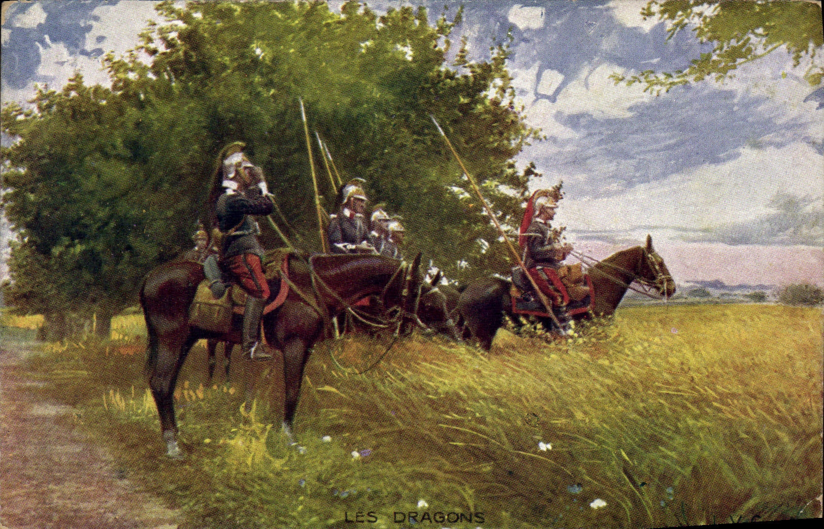 CPA Militaria Les Dragons 