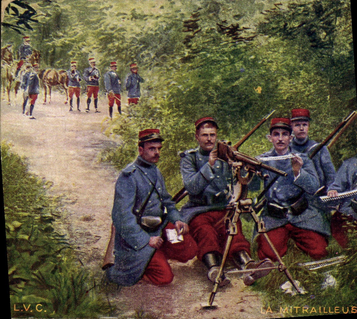 CPA Militaria La mitrailleuse 