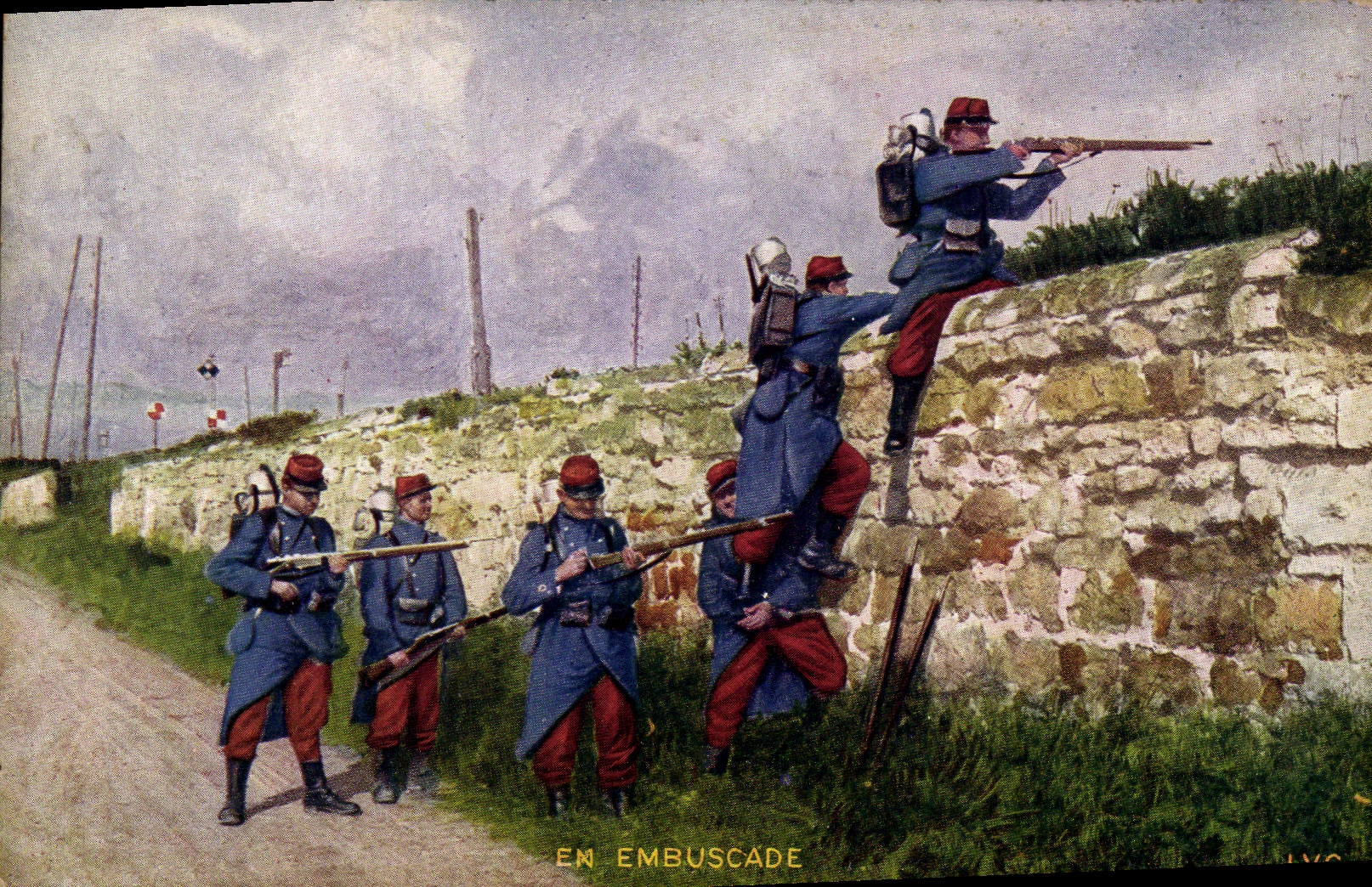 CPA Militaria En embuscade 