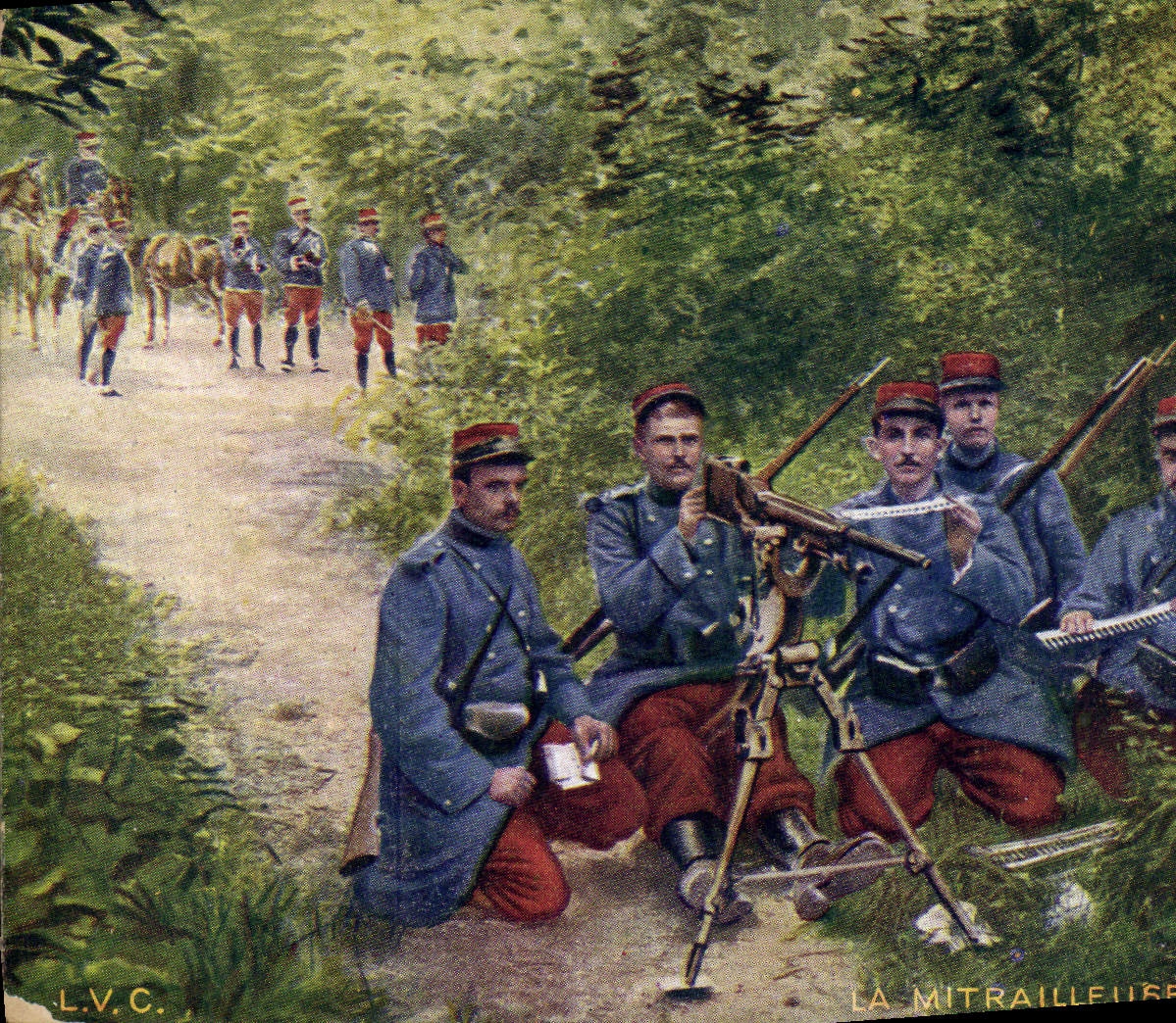 CPA Militaria La mitrailleuse 