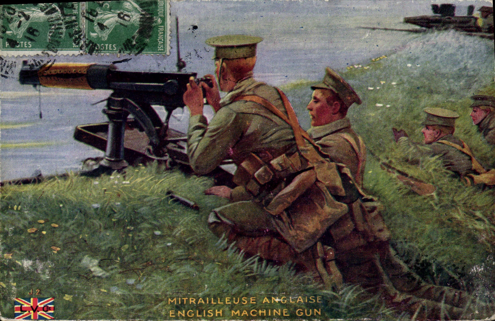 CPA Militaria Mitrailleuse Anglaise